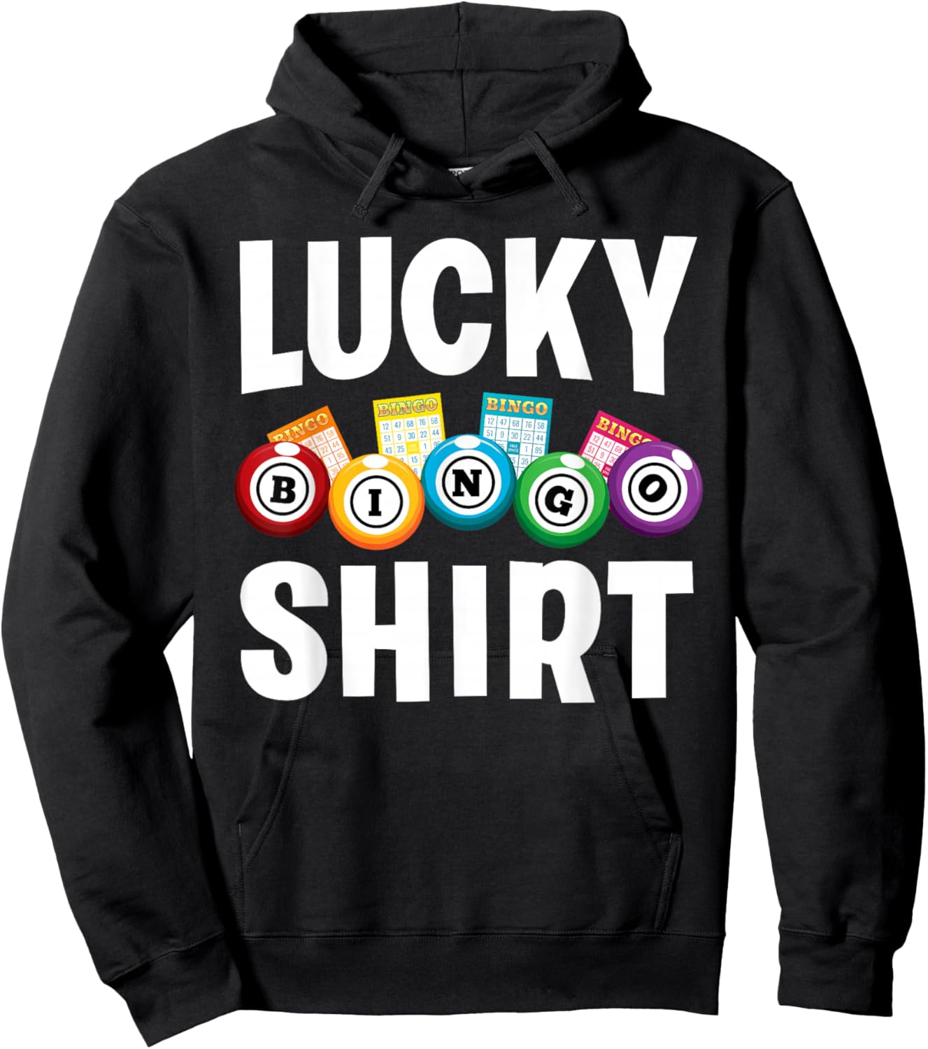 Cute Lucky Bingo Art Women Game Player Bingo Lovers Hoodie - Hoodie | Black