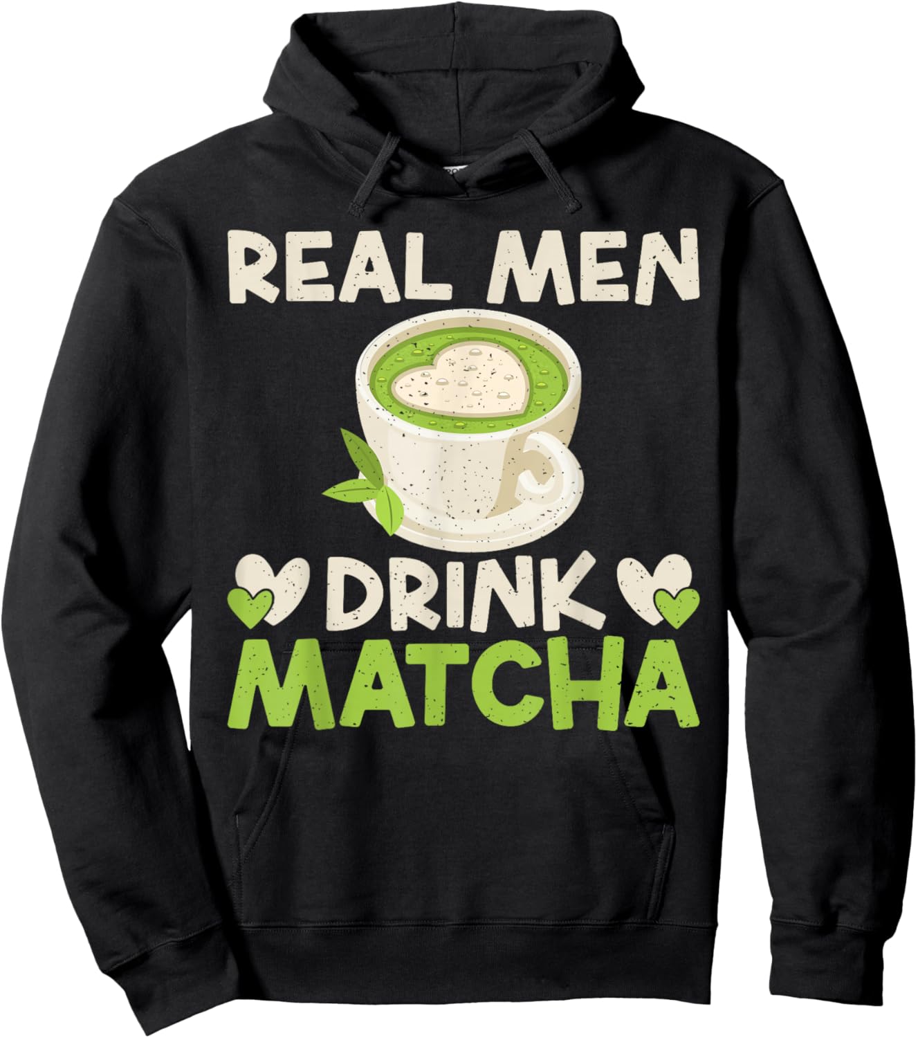 Real Men Drink Matcha Hoodie - Hoodie | Black