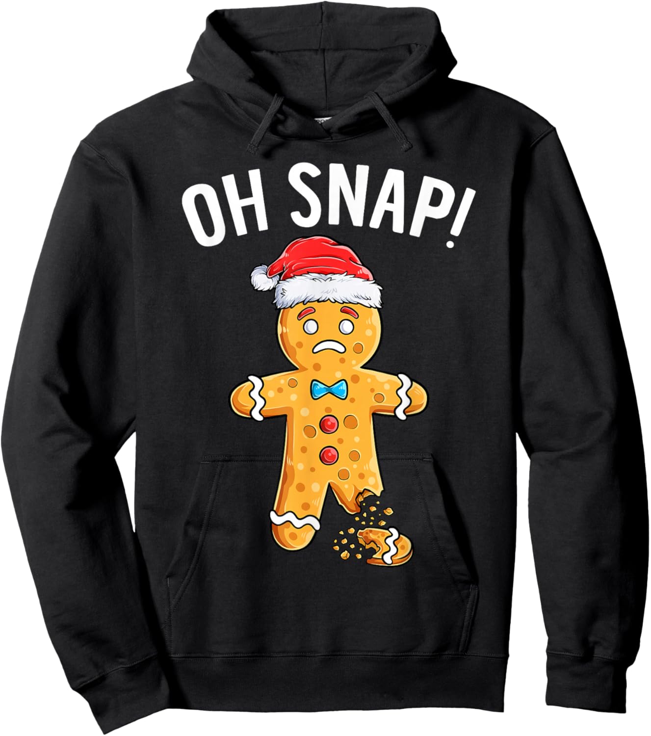 Gingerbread Man Oh Snap Christmas Funny Xmas Cookie Baking Hoodie - Hoodie | Black