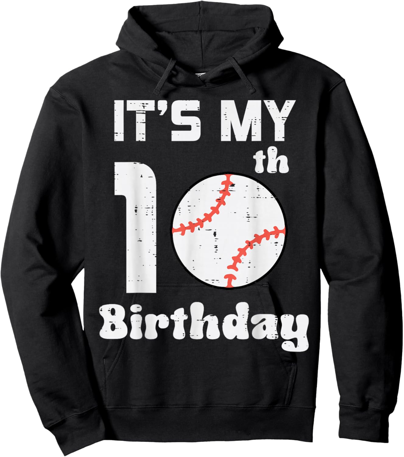 Its My 10th Birthday Baseball 10 Years Old Bday Boys Kids Hoodie - Hoodie | Black