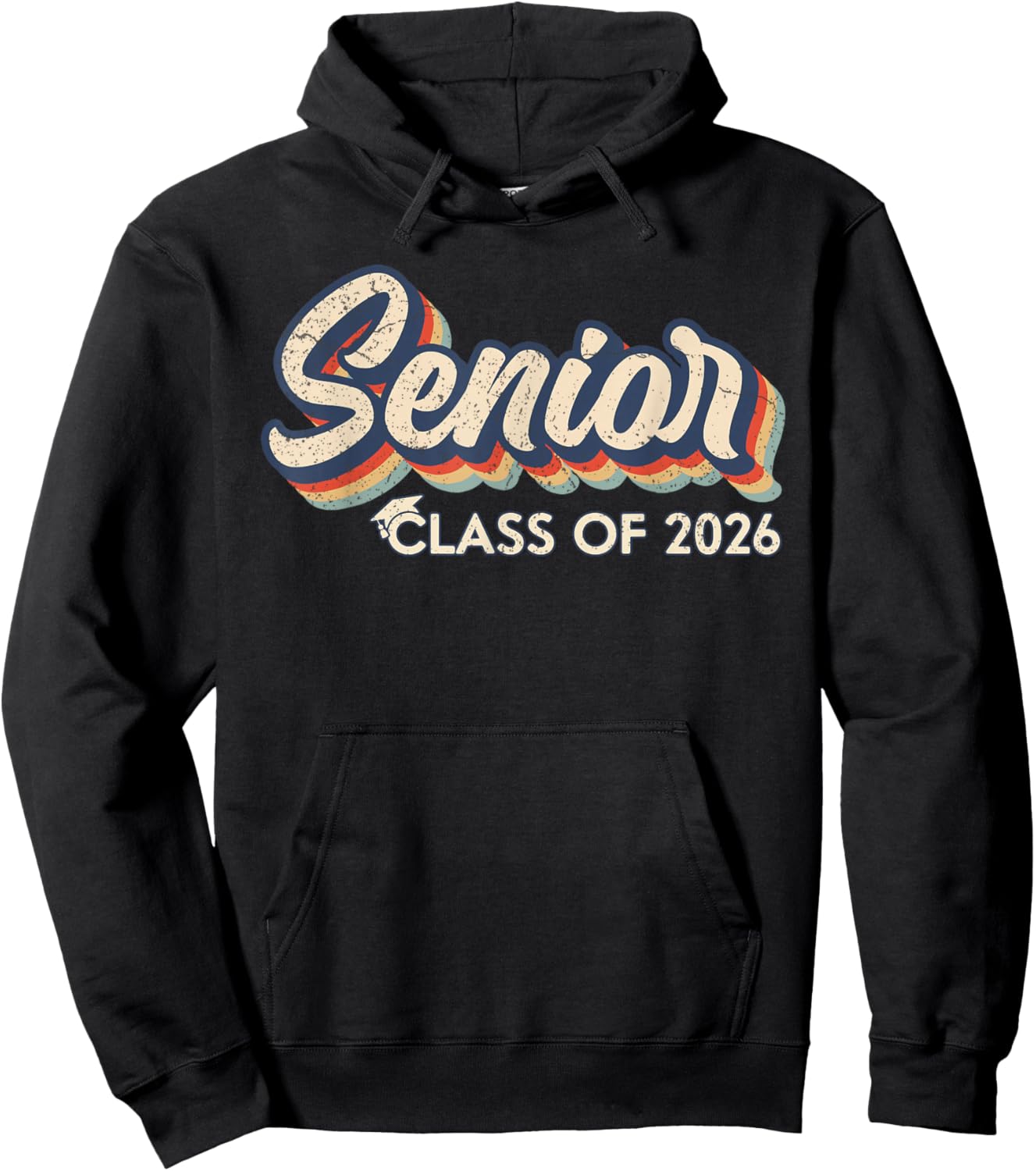 Retro Senior Class of 2026 Senior 2026 Graduate High School Hoodie - Hoodie | Black