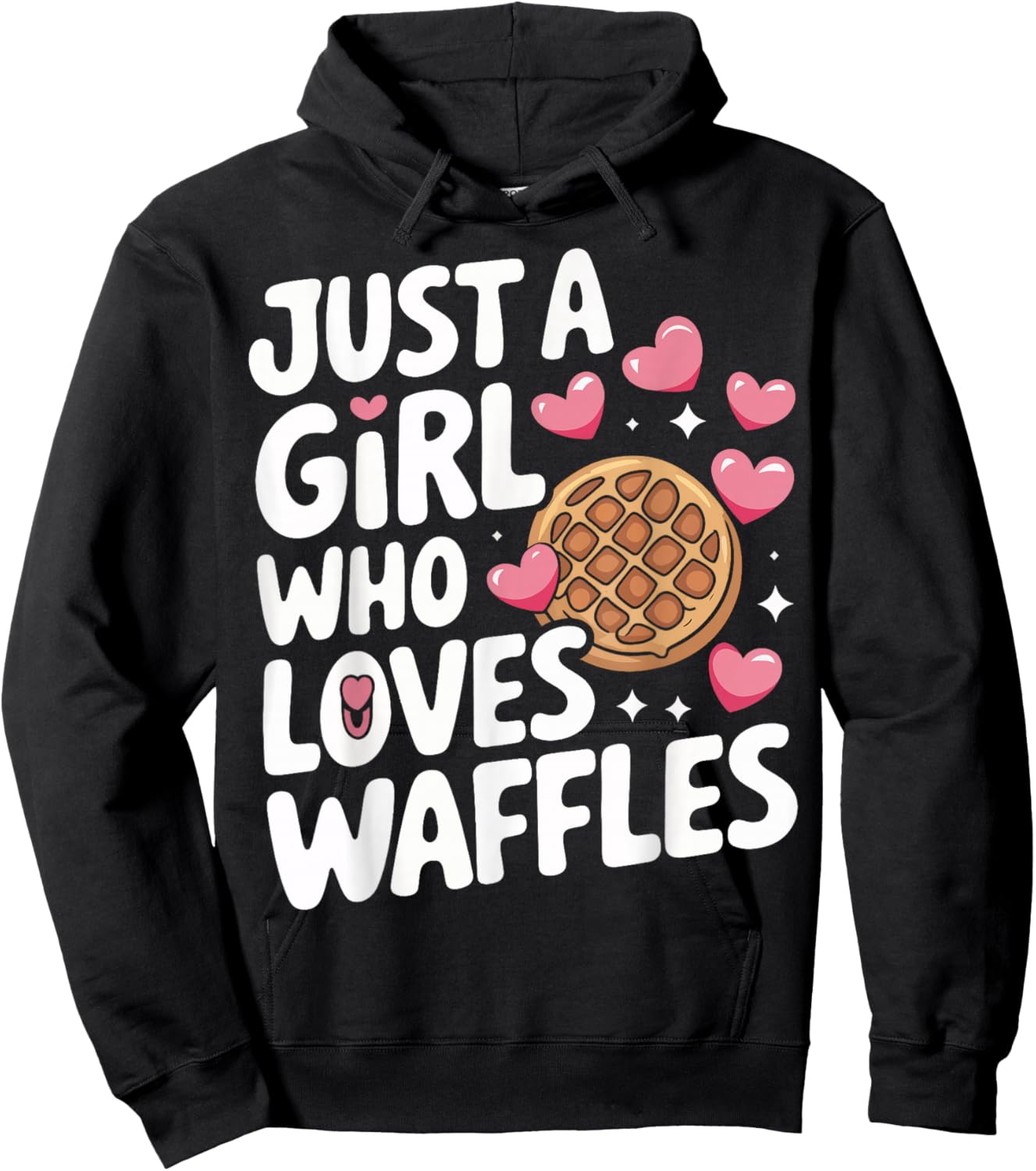 Waffles Just A Girl Who Loves Waffles Hoodie - Hoodie | Black