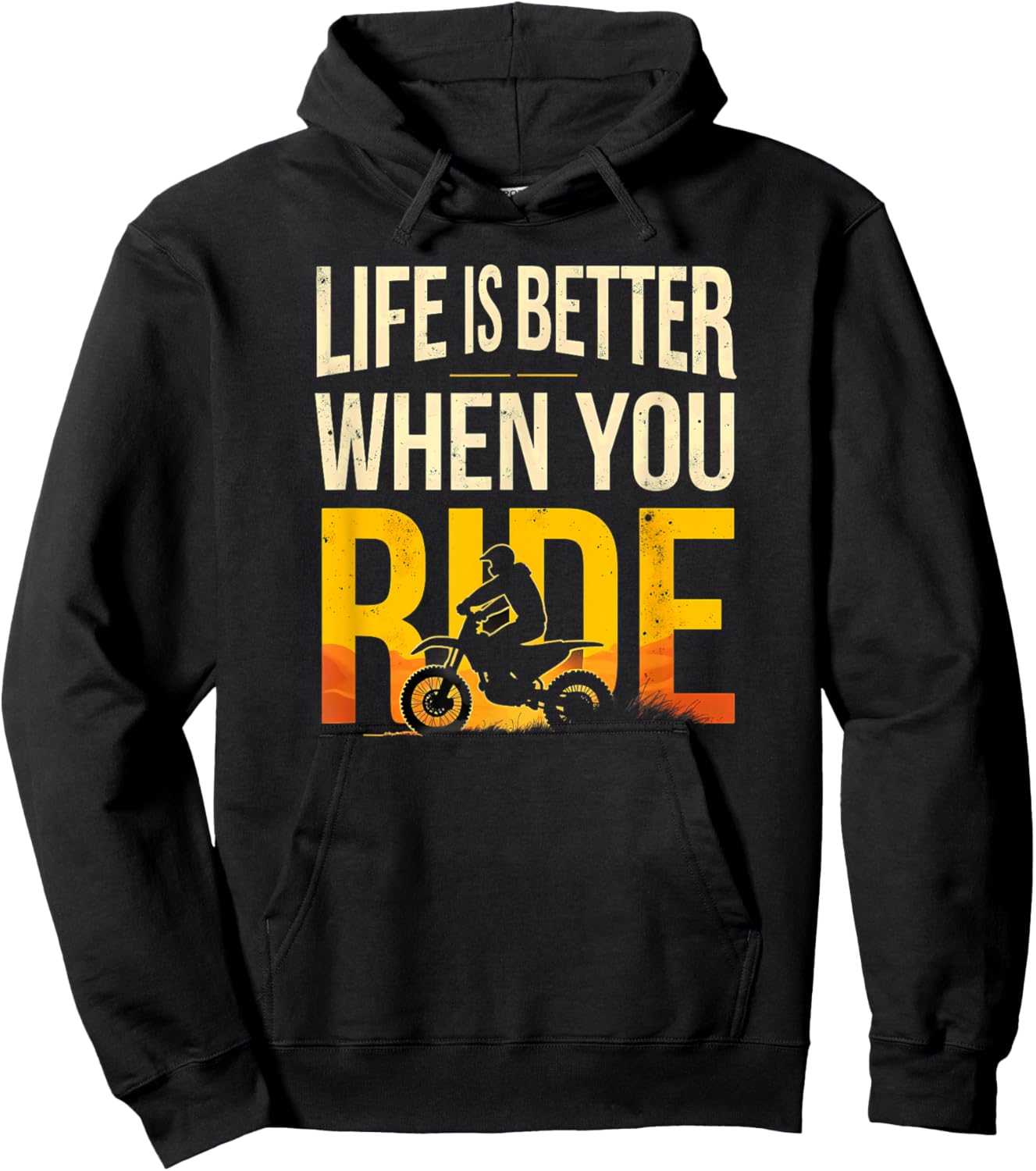 Life is Better When You Ride Dirt Bike Motocross Biking Hoodie - Hoodie | Black