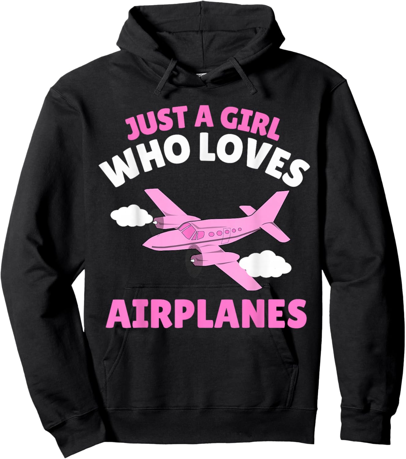 Just A Girl Who Loves Airplanes Kids Toddler Baby 5T 4T 3T Hoodie - Hoodie | Black