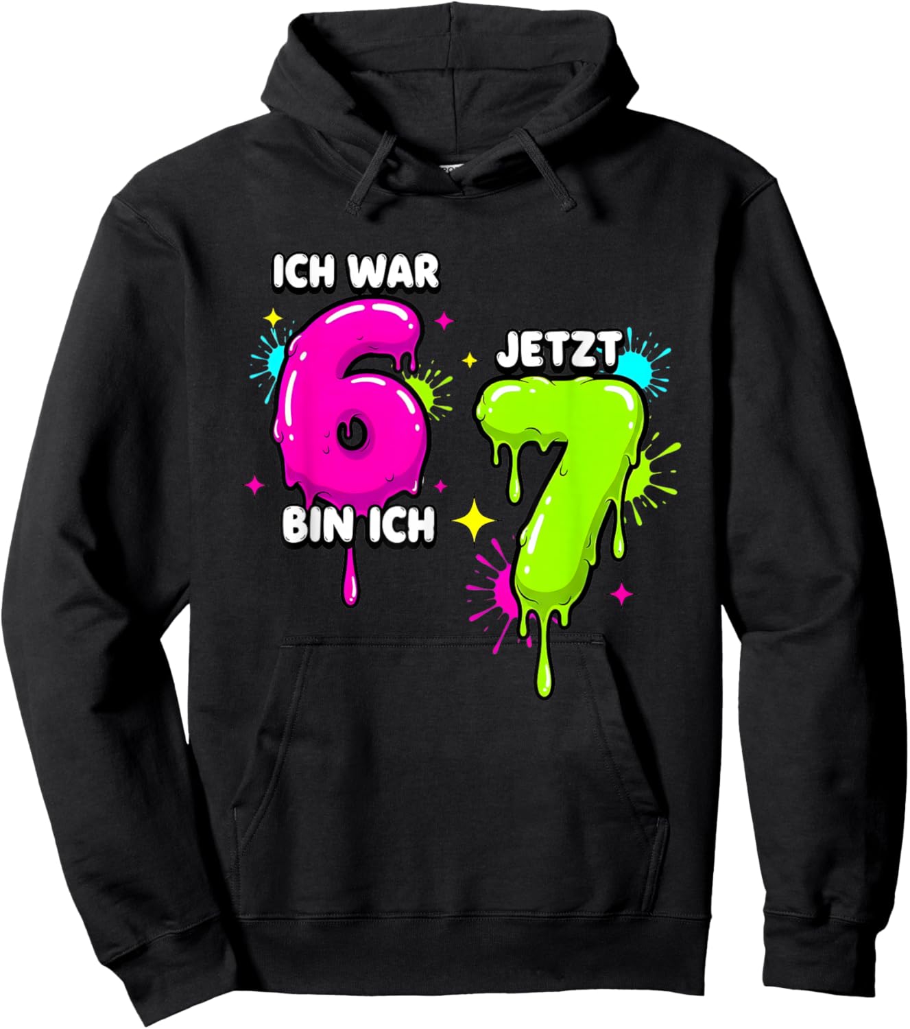 Ich war 6 jetzt Bin ich 7 Siebter Geburtstag Kinder Hoodie - Hoodie | Black