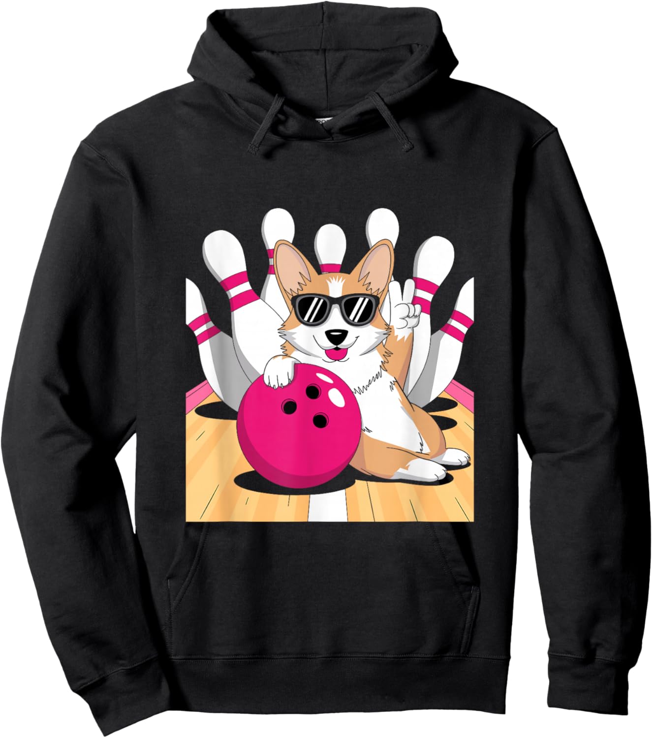 Corgi Bowler Bowling Tenpin Hoodie - Hoodie | Black