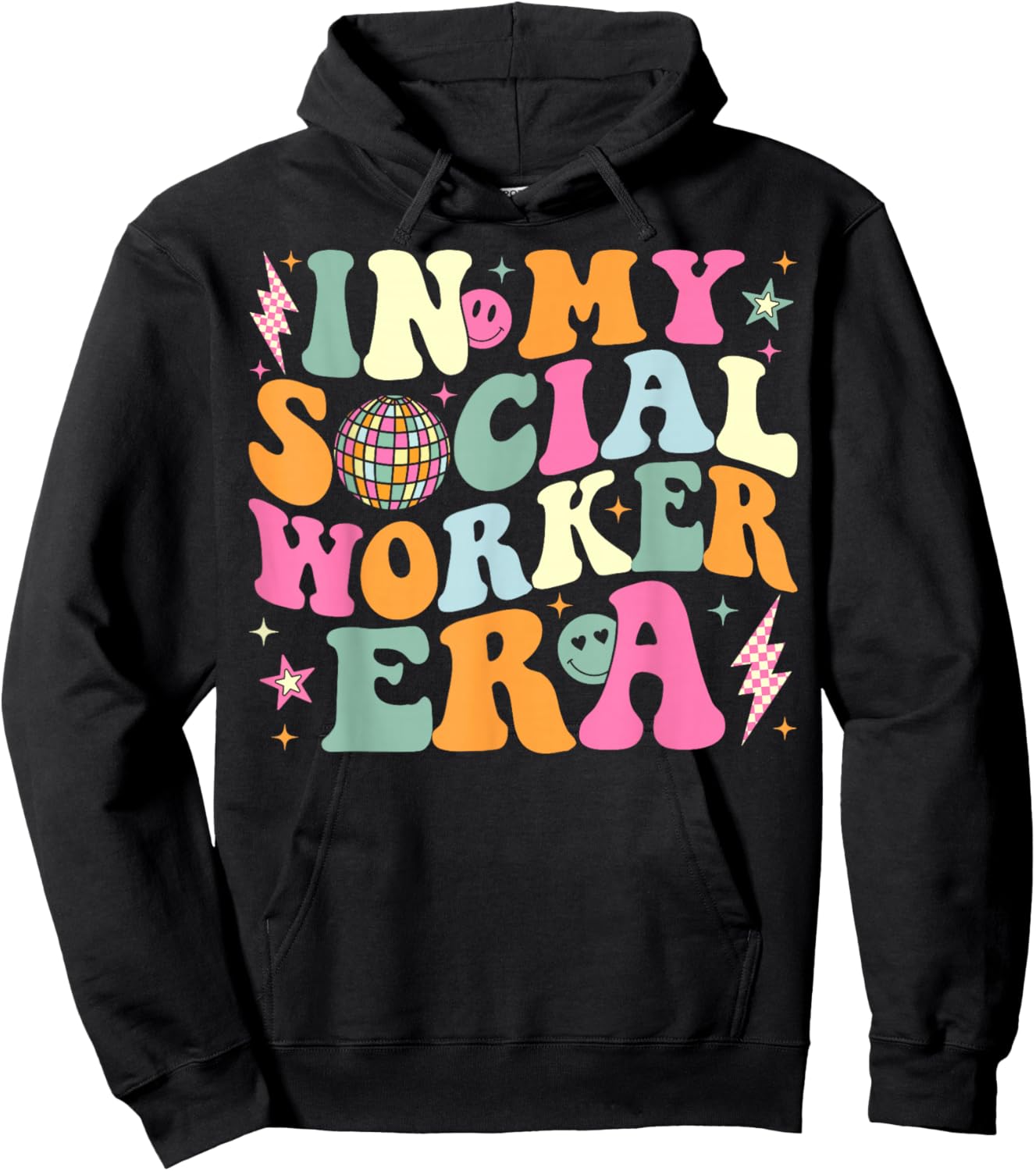In My Social Worker Era Groovy Social Worker Graduation Hoodie - Hoodie | Black