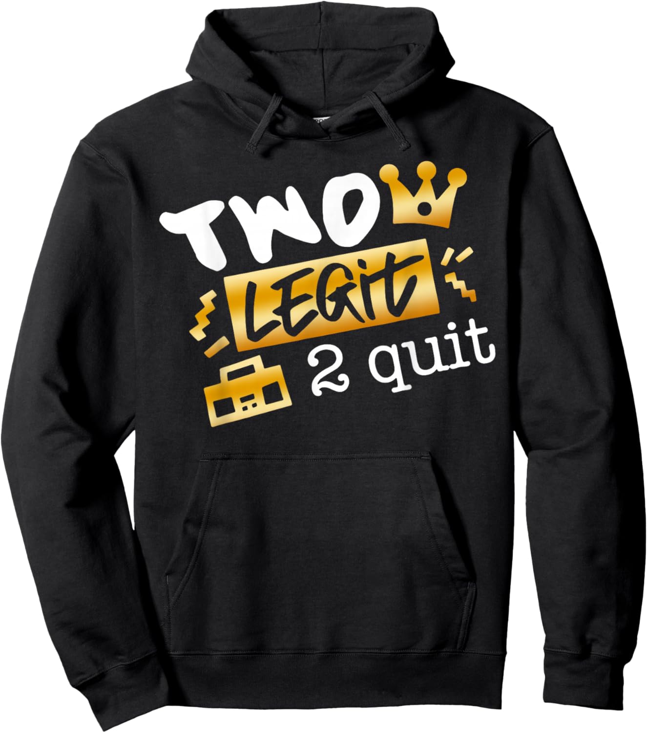 Two Legit To Quit Party Decorations Boy 2nd Birthday Hip Hop Hoodie - Hoodie | Black