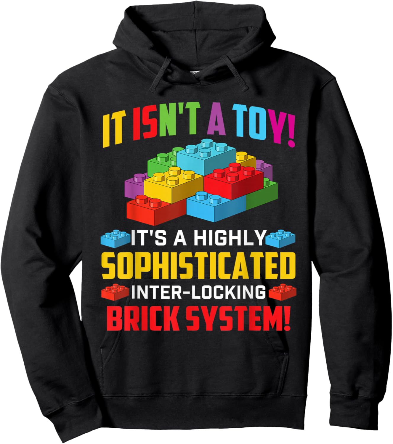 Sophisticated Inter-Locking Brick System - Block Building Hoodie - Hoodie | Black