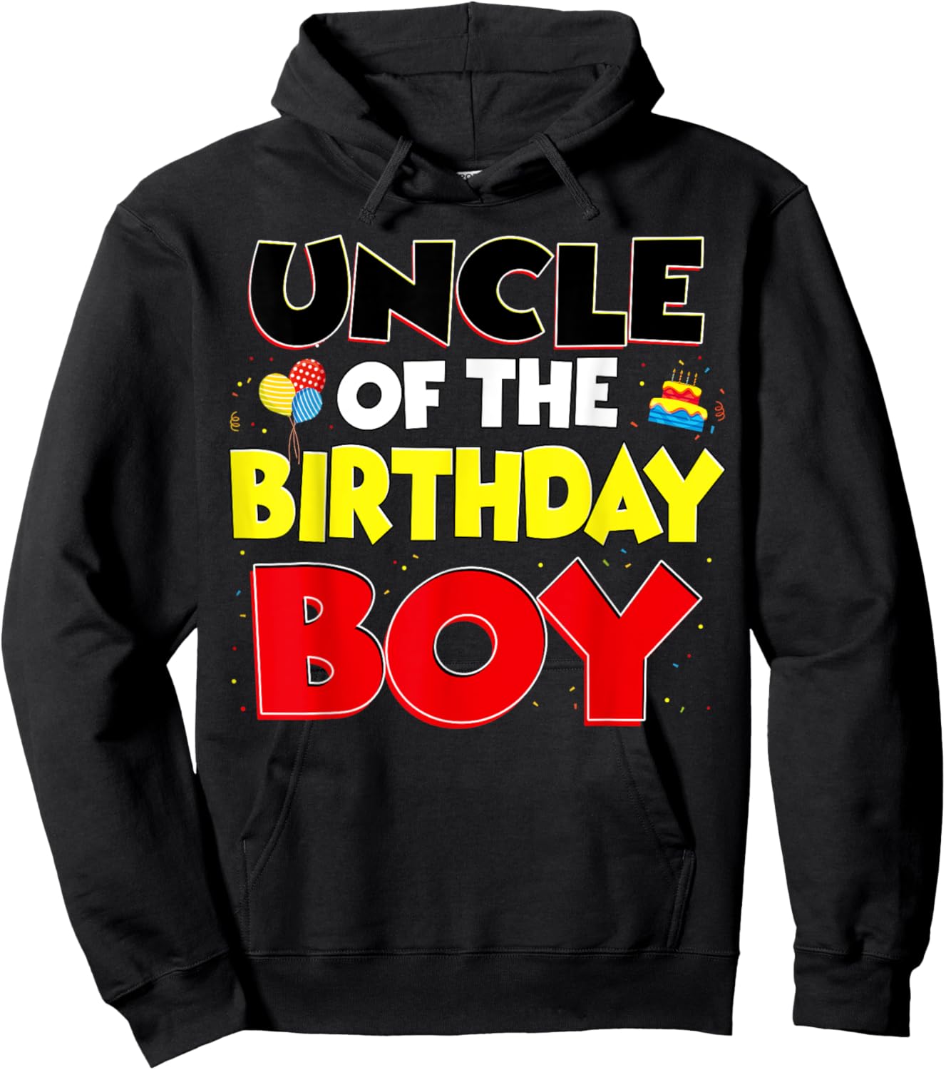 Uncle Of The Birthday Boy Family Birthday Party Outfit Hoodie - Hoodie | Black
