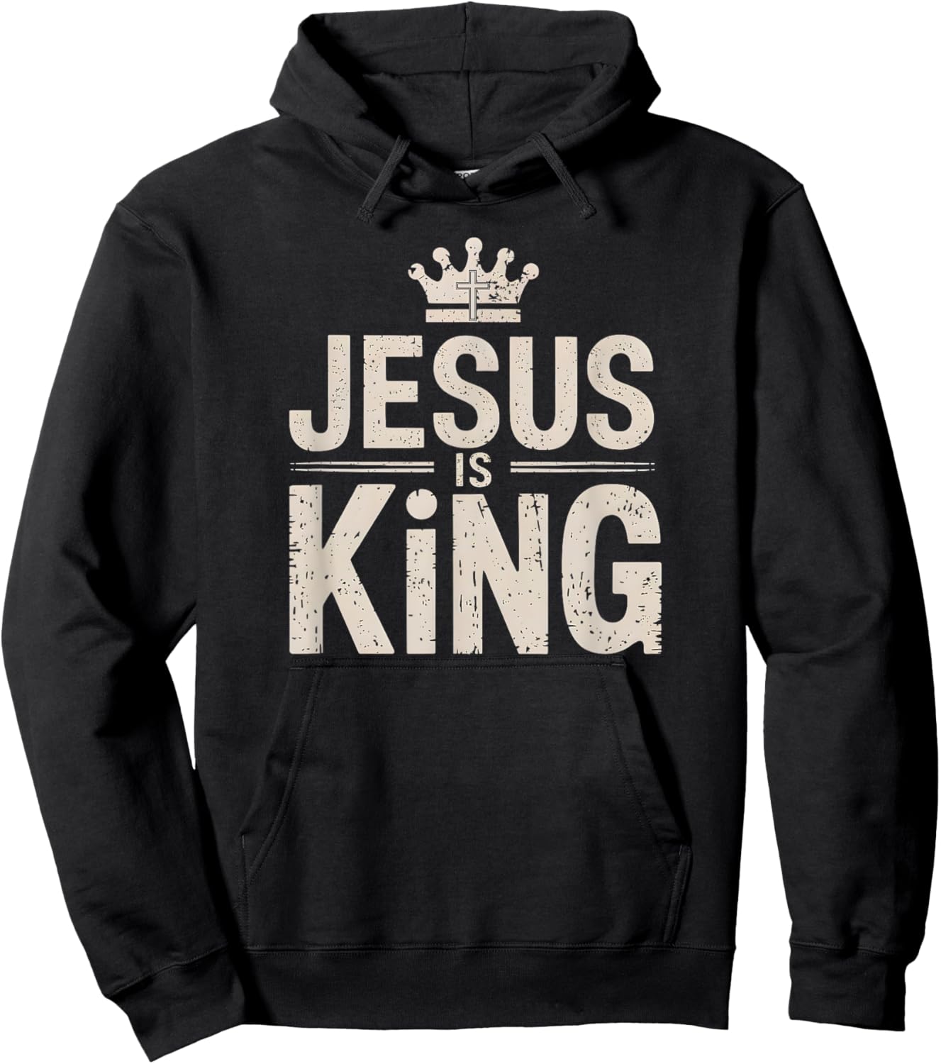 Faithful Inspirational Spiritual Jesus Belief Jesus Is King - Faith Christian Hoodie - Hoodie | Black