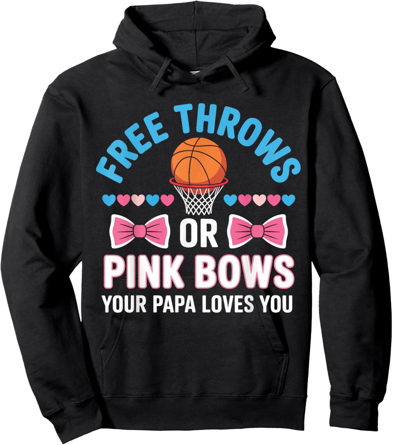 Gender Reveal Dad Baby Shower Party Basketball Daddy to Be Hoodie - Hoodie | Black