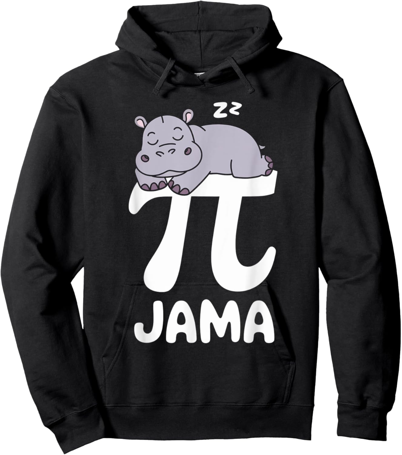 Funny Pajama Pi 3.14 Pi Number Symbol Math Hippopotamus Hoodie - Hoodie | Black