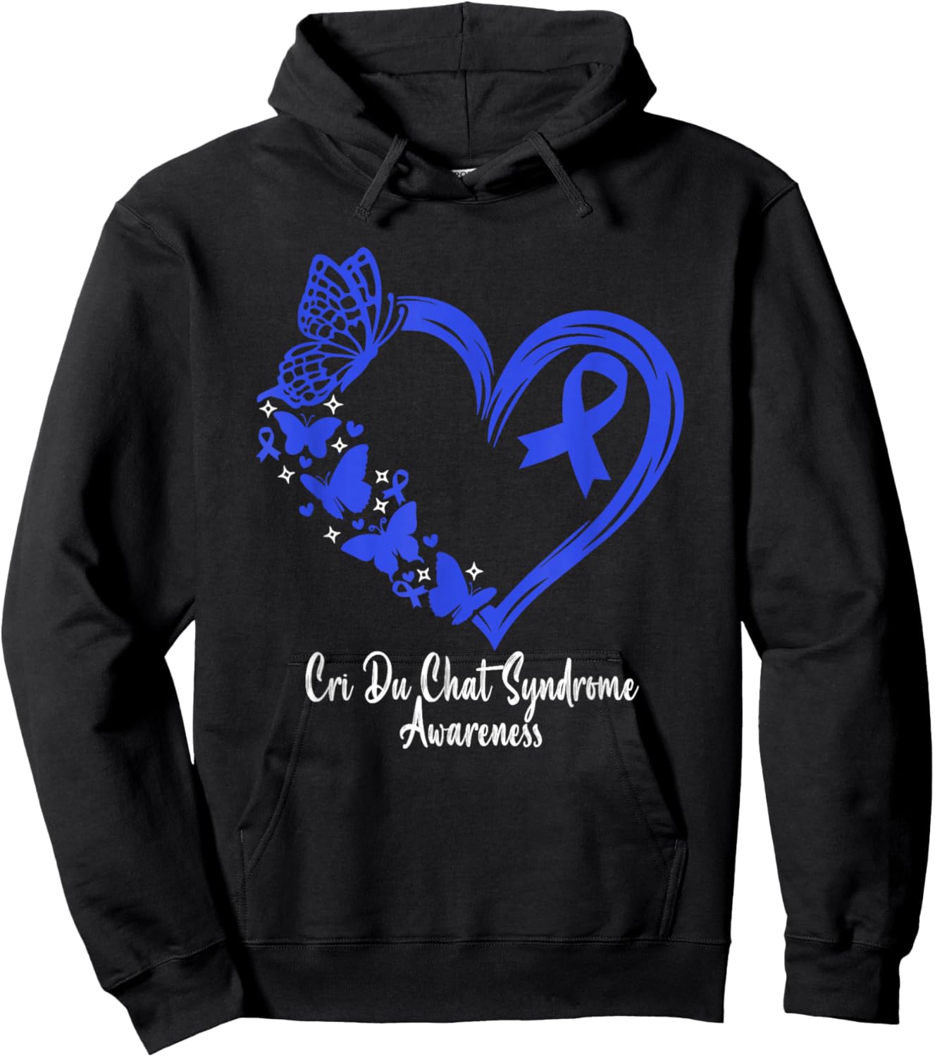 Cri Du Chat Syndrome Awareness Heart Cri Du Chat Syndrome Hoodie - Hoodie | Black