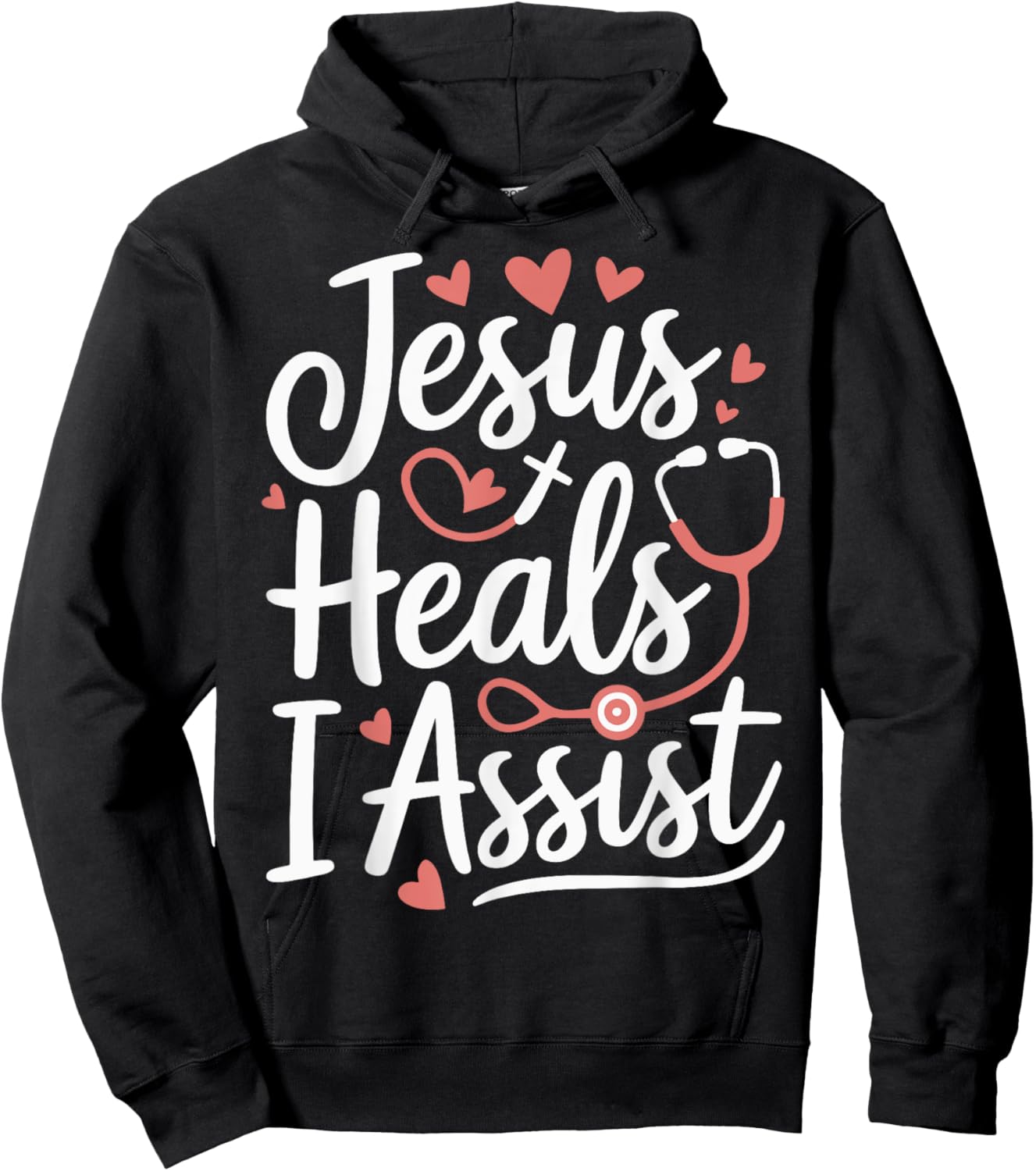 Jesus Heals I Assist Nursing Student Midwife ER Nurse Hoodie - Hoodie | Black