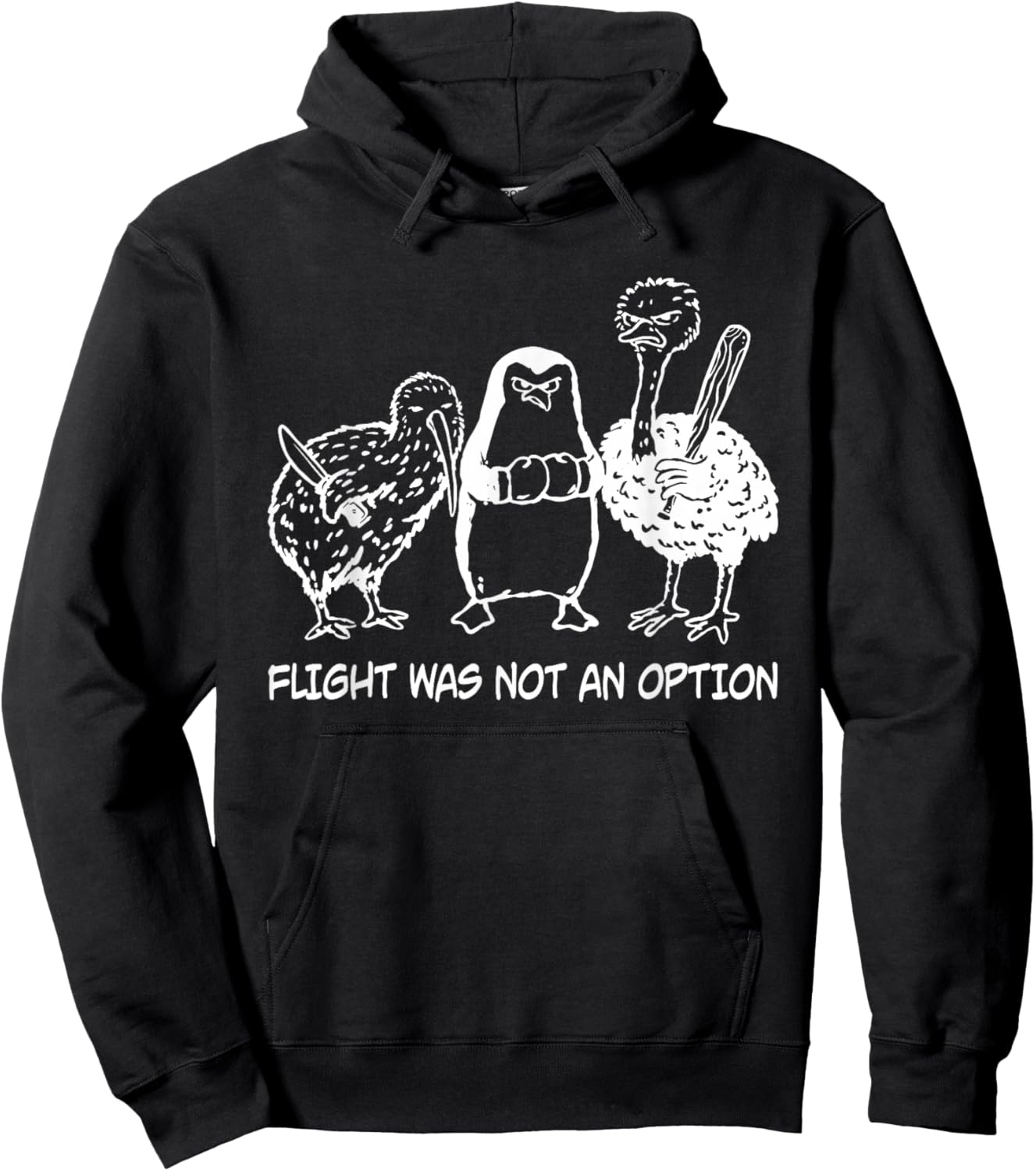 Flight was Not an Option Funny Quote Humor Hoodie - Hoodie | Black