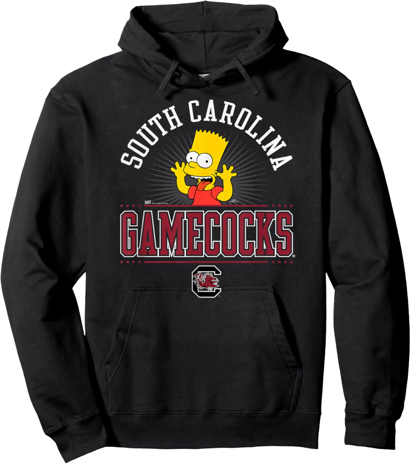 South Carolina Gamecocks Simpsons Bart Dark Gray Hoodie - Hoodie | Black