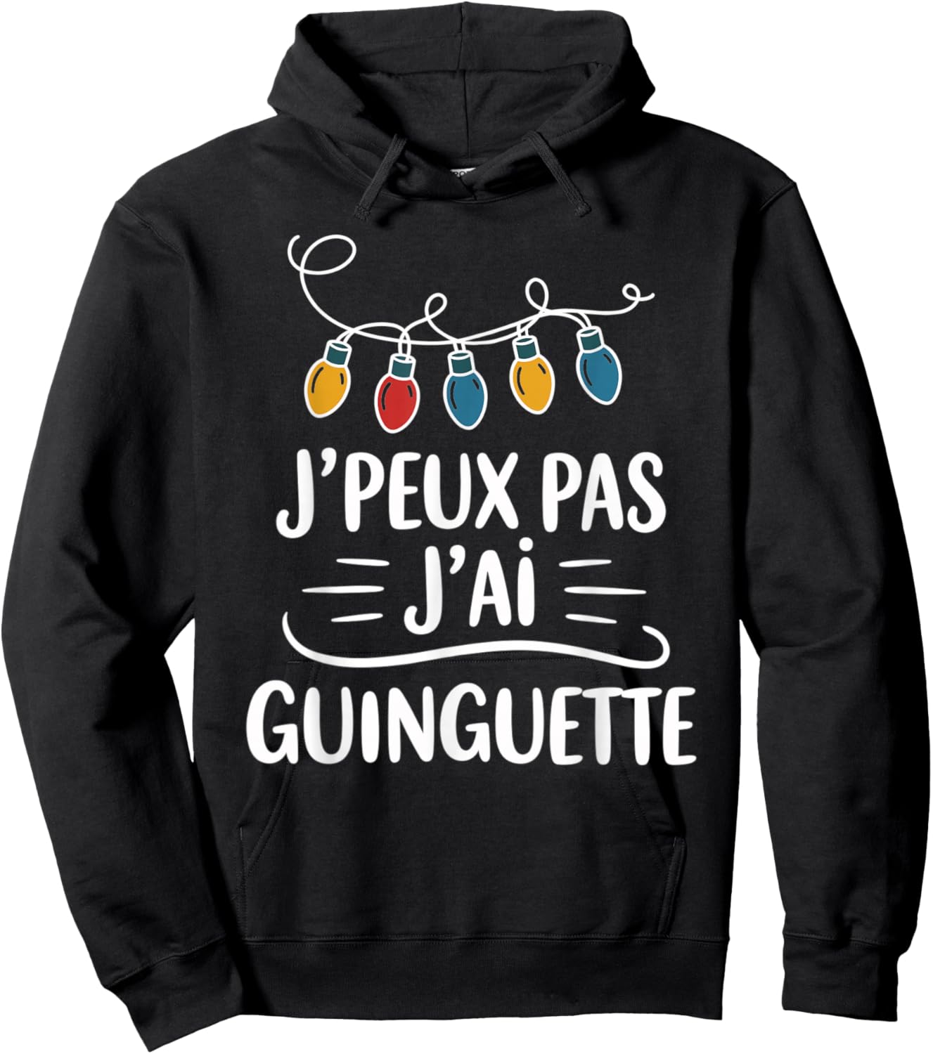 Je Peux Pas J'Ai Guinguette Humour Evening Friends Aperitif Hoodie - Hoodie | Black