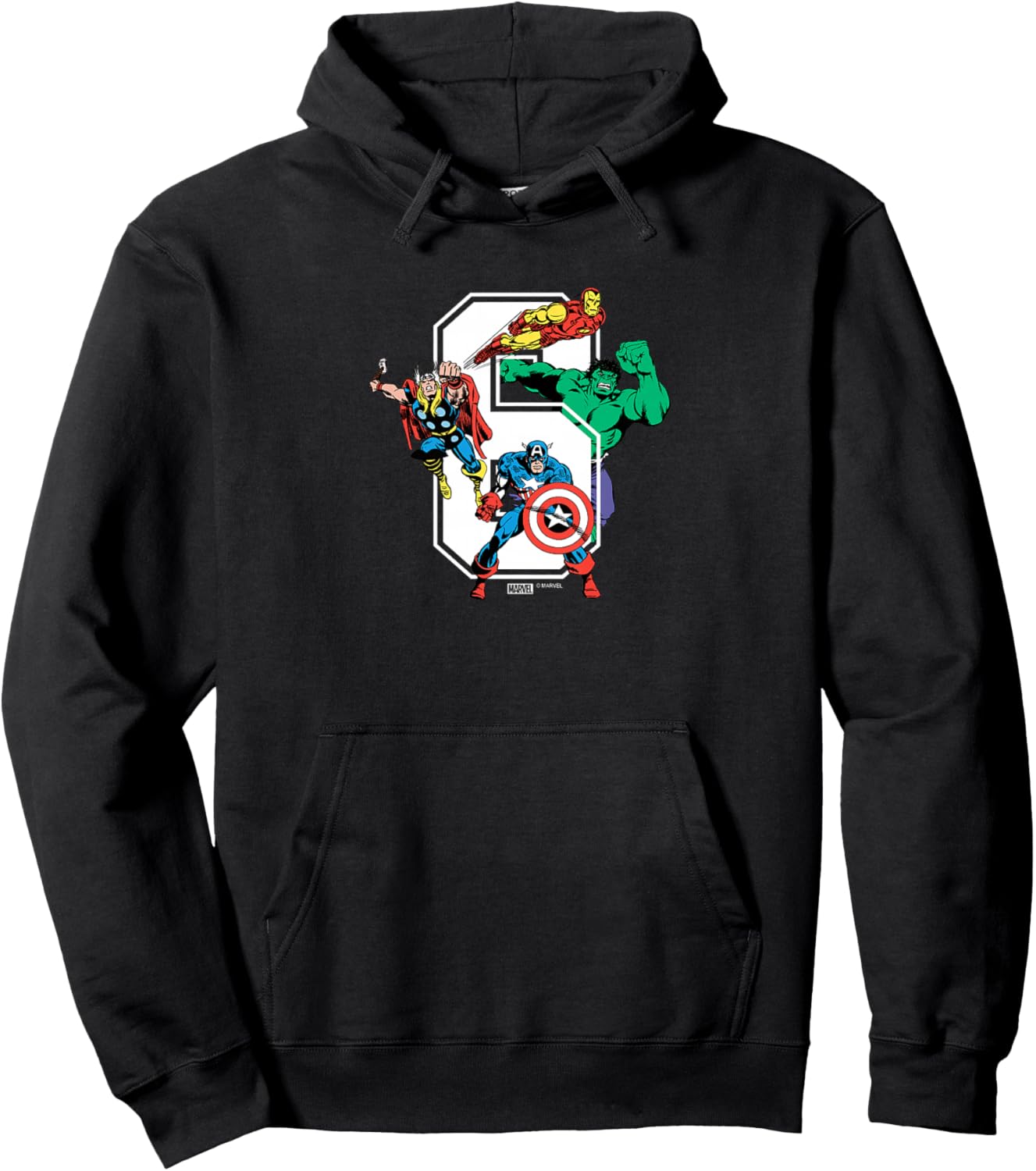 Kids Marvel - Avengers 6th Birthday Hoodie - Hoodie | Black