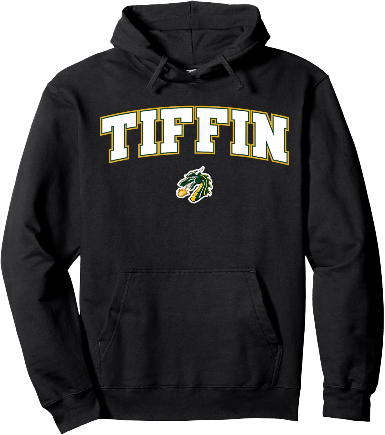 Tiffin University Dragons Arch Logo Hoodie - Hoodie | Black