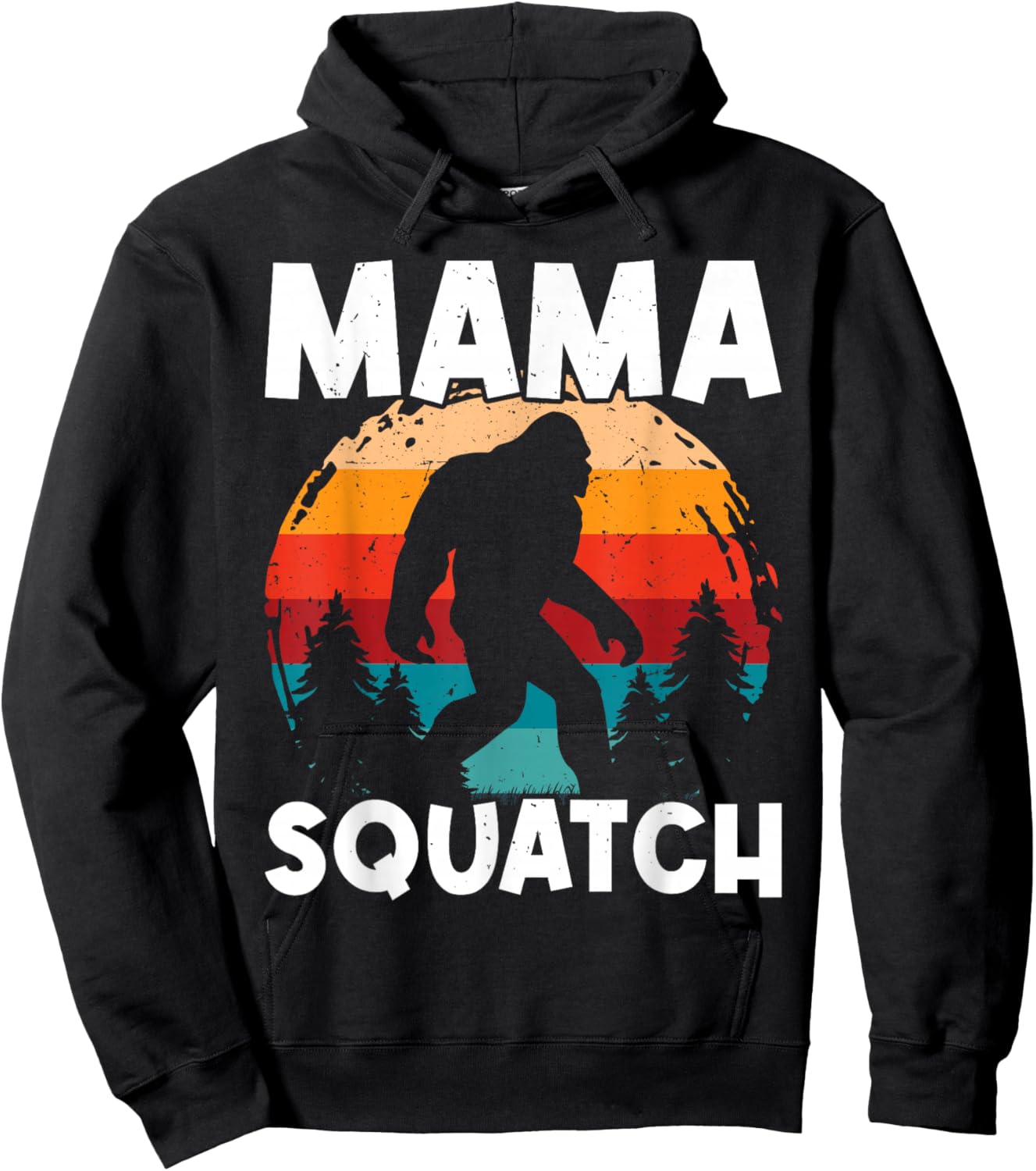 Mama Squatch Bigfoot Mama Sasquatch Yeti Family Matching Hoodie - Hoodie | Black