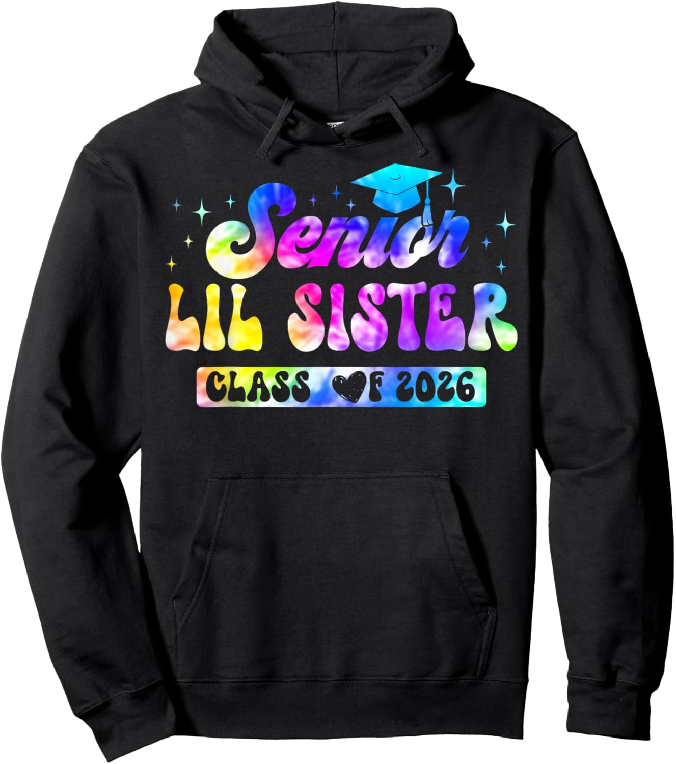 Senior Lil Sister Class of 2026 Proud Sister of A 2026 Hoodie - Hoodie | Black
