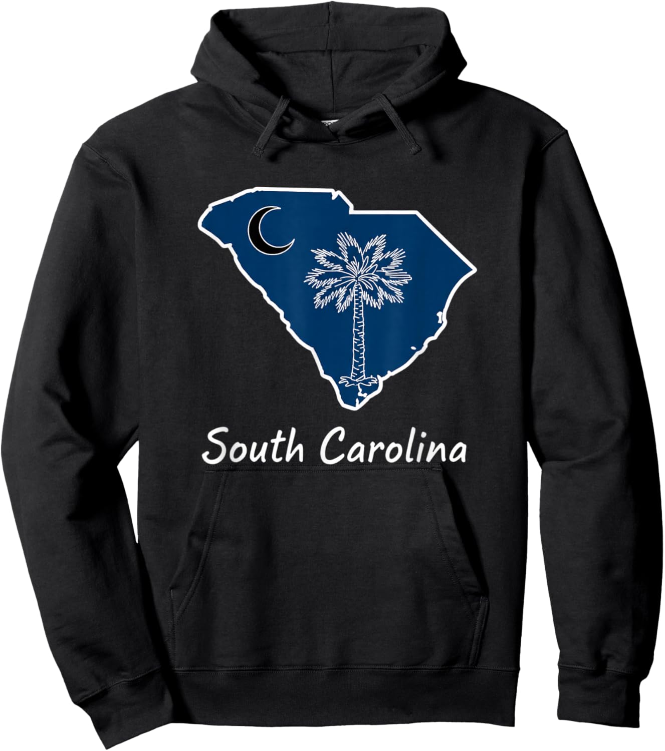 States - Palmetto Moon State Map Hoodie - Hoodie | Black