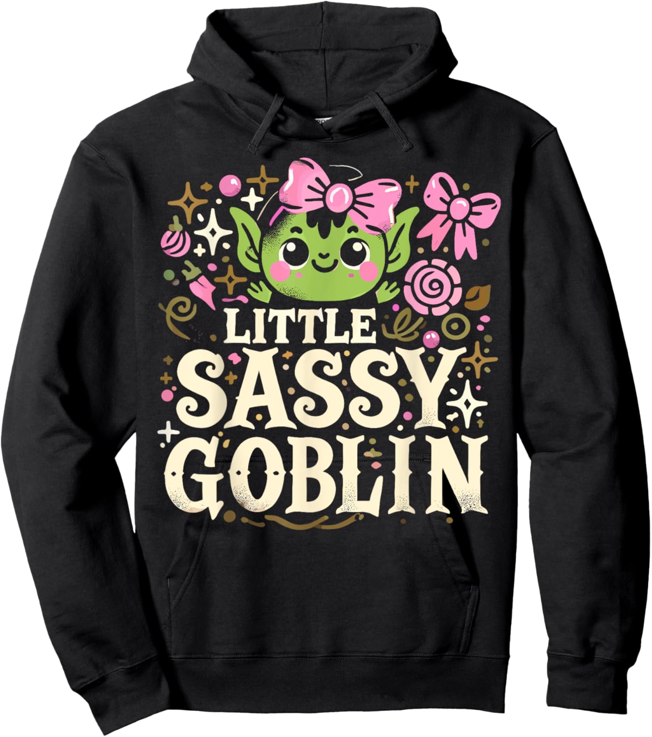 Kids Little Sassy Goblin Goblin And Ghoul Halloween Decor Hoodie - Hoodie | Black