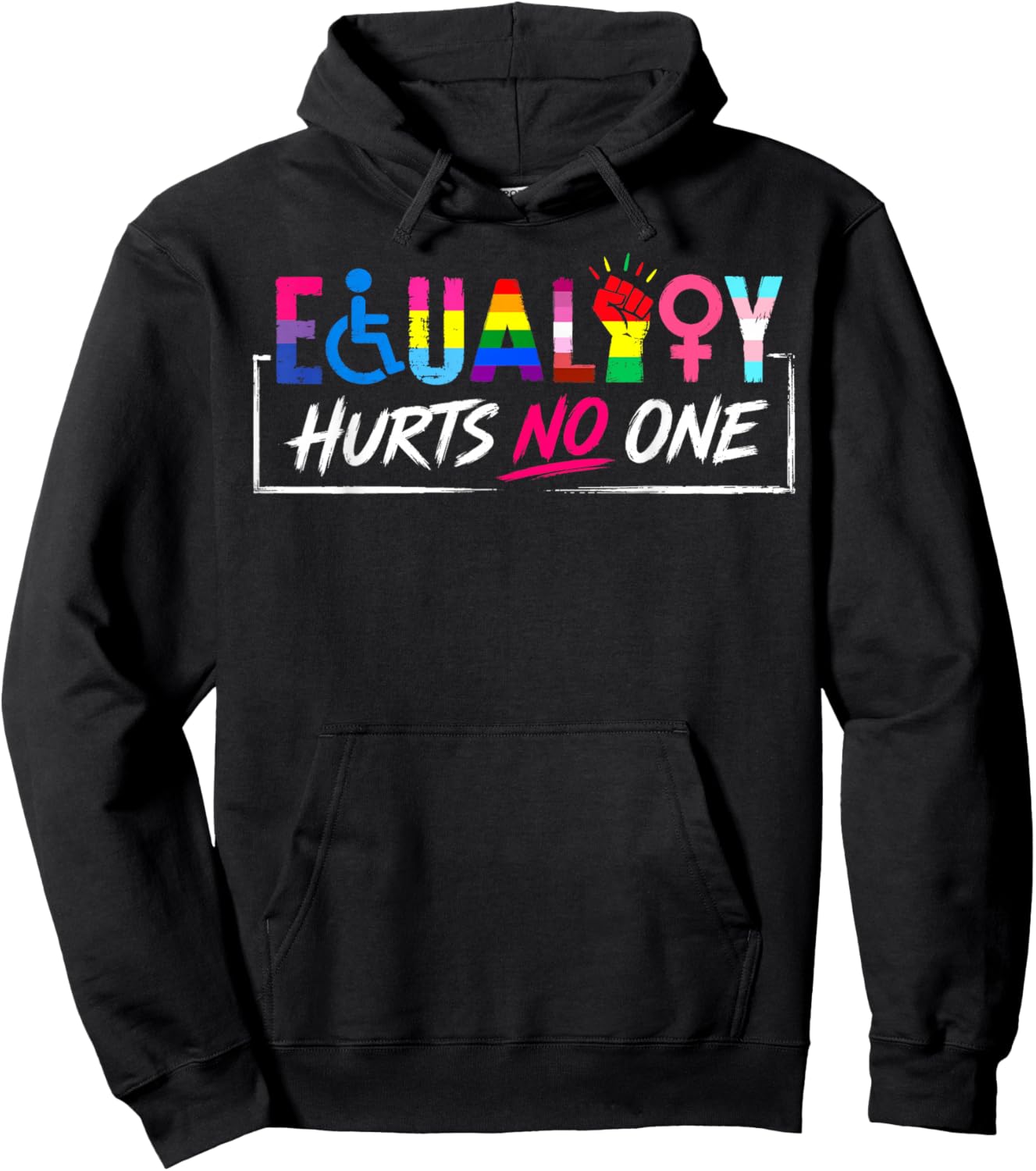 LGBT Equality Hurts No One Pride Human Rights Men Women Hoodie - Hoodie | Black