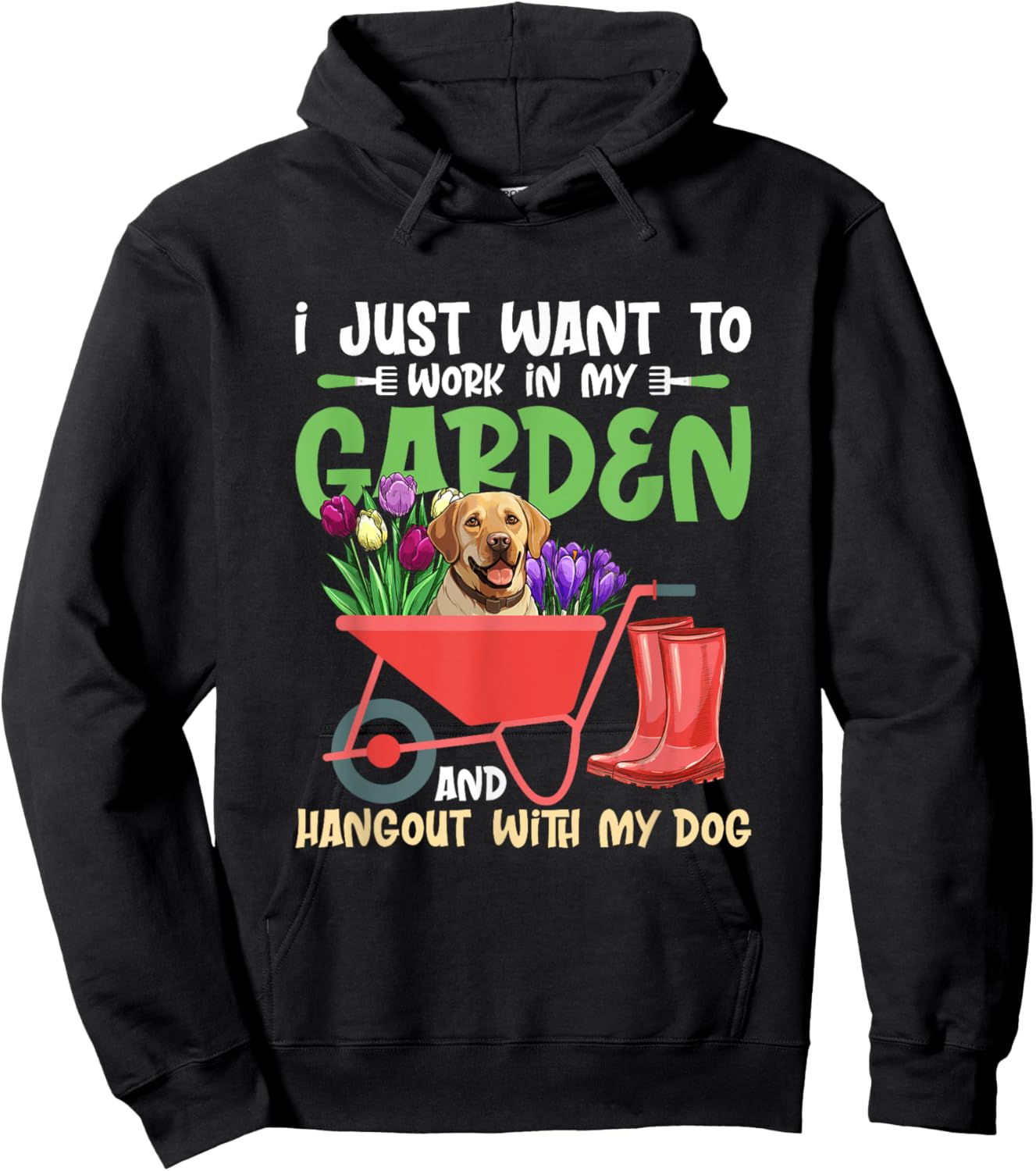 I Just Want To Work In My Garden Gardening Botanical Hoodie - Hoodie | Black