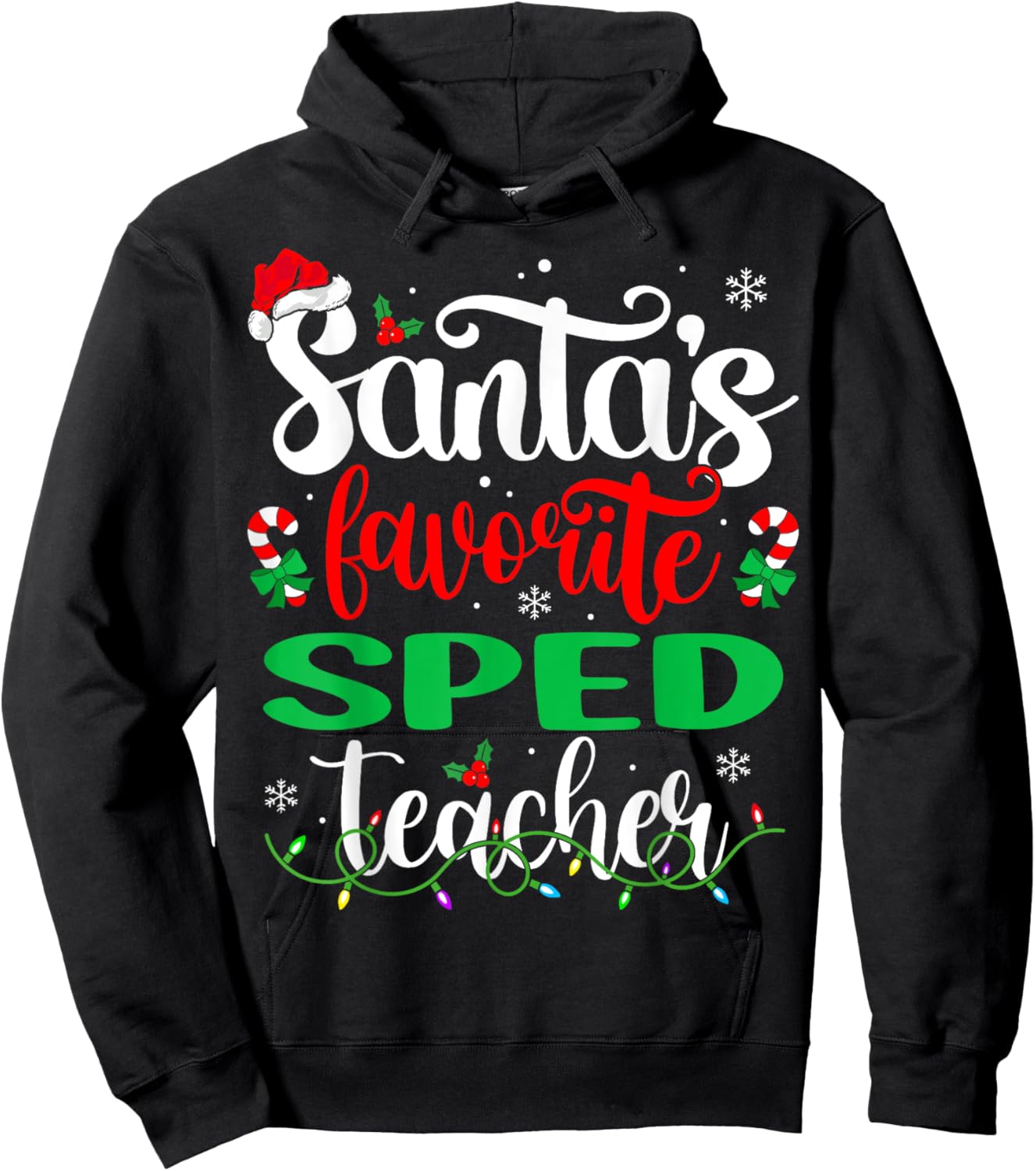 Santa Favorite Sped Teacher Christmas Special Education Hoodie - Hoodie | Black