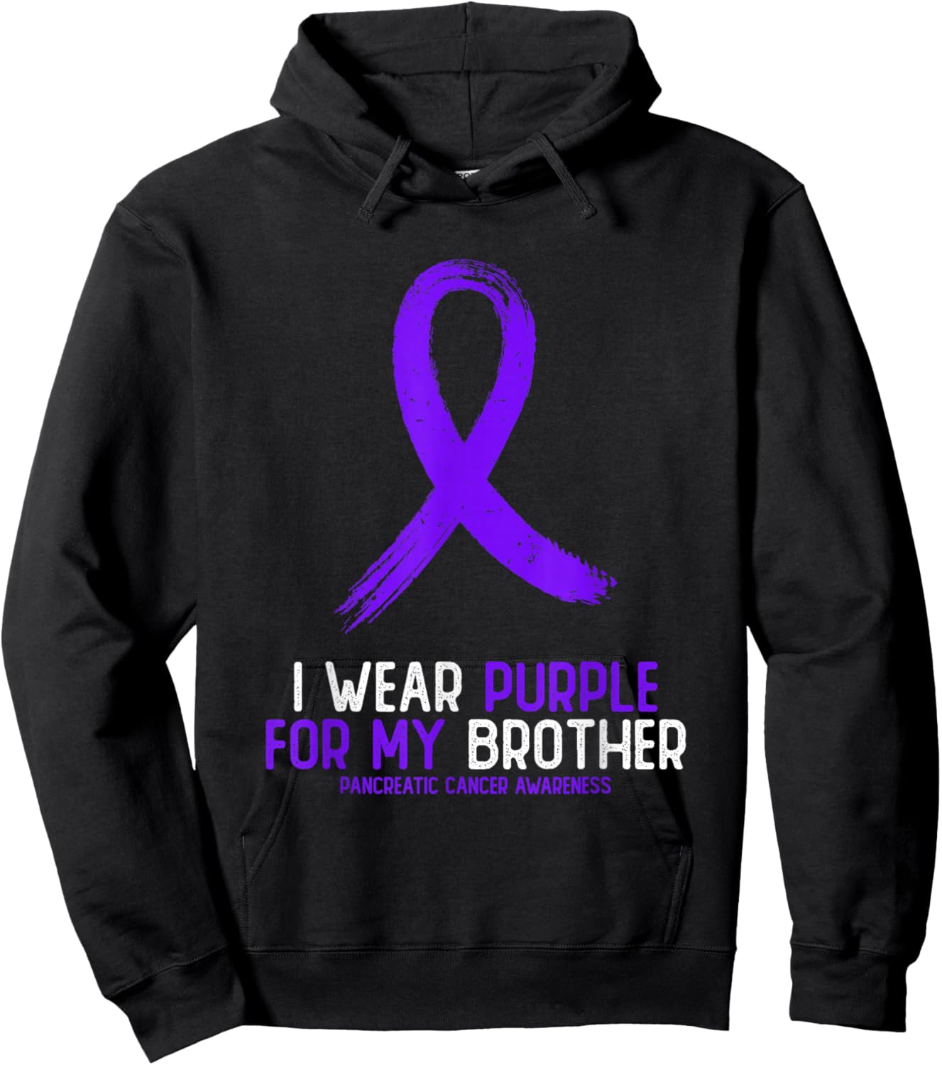 I Wear Purple For My Brother Pancreatic Cancer Awareness Hoodie - Hoodie | Black