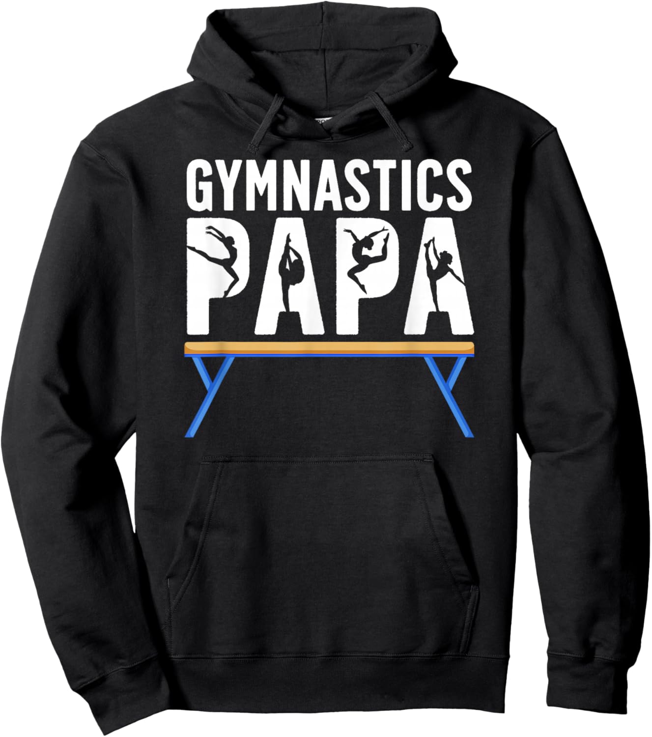 Gymnastics Papa Grandpa Papa Of A Gymnast Papa Hoodie - Hoodie | Black