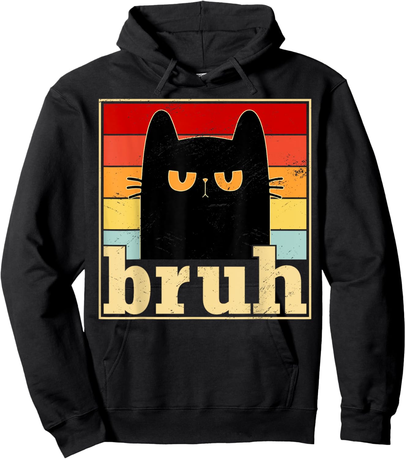 Funny Bruh Cat Meme Shirt for Teens Boys Girls Men Women Hoodie - Hoodie | Black