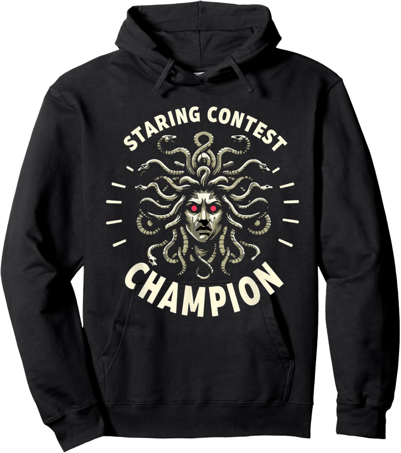 Funny Greek Mythology Staring Contest Medusa Hoodie - Hoodie | Black