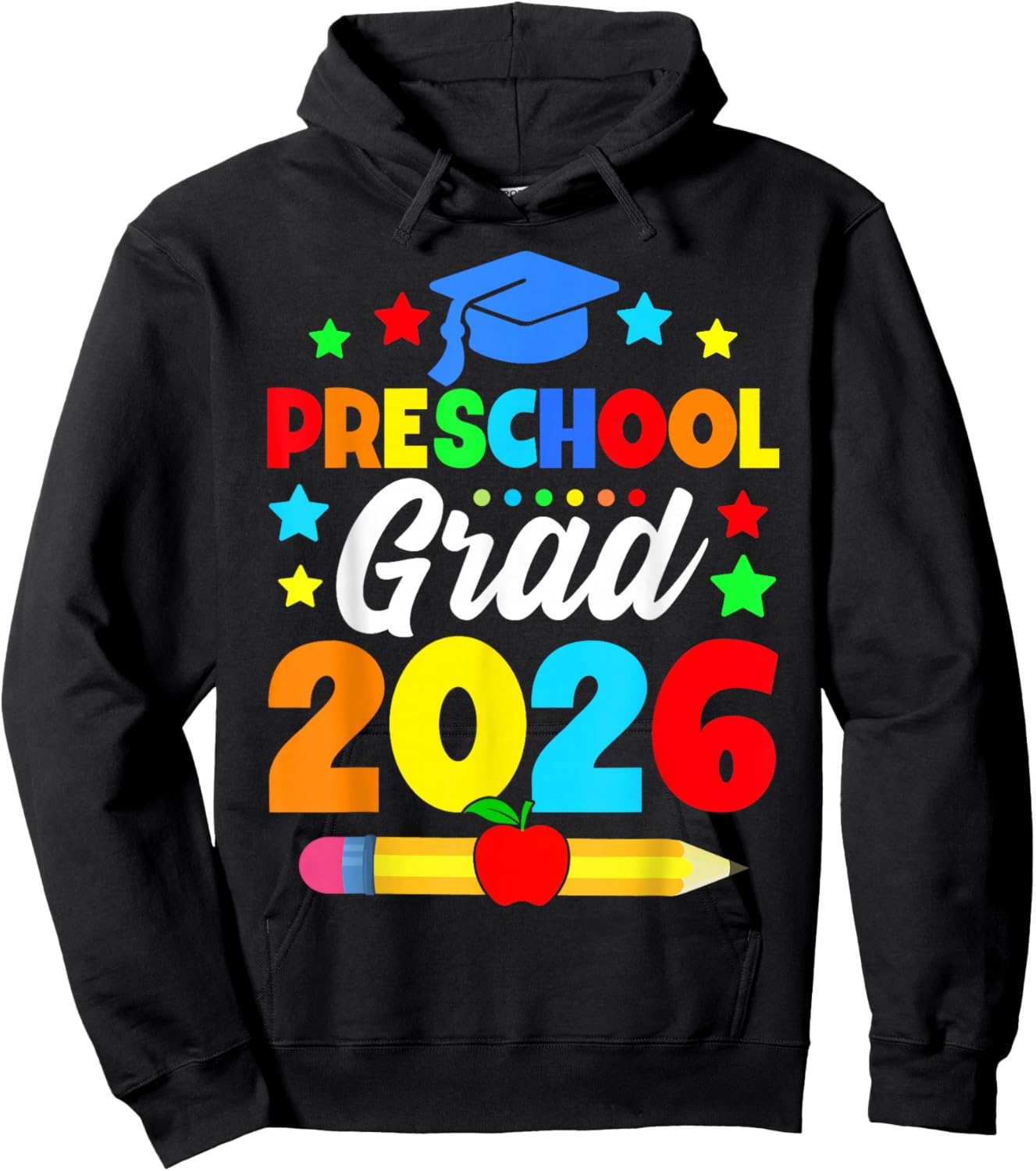 Kids Preschool Grad 2026 Preschool Graduation Girls Boys Hoodie - Hoodie | Black