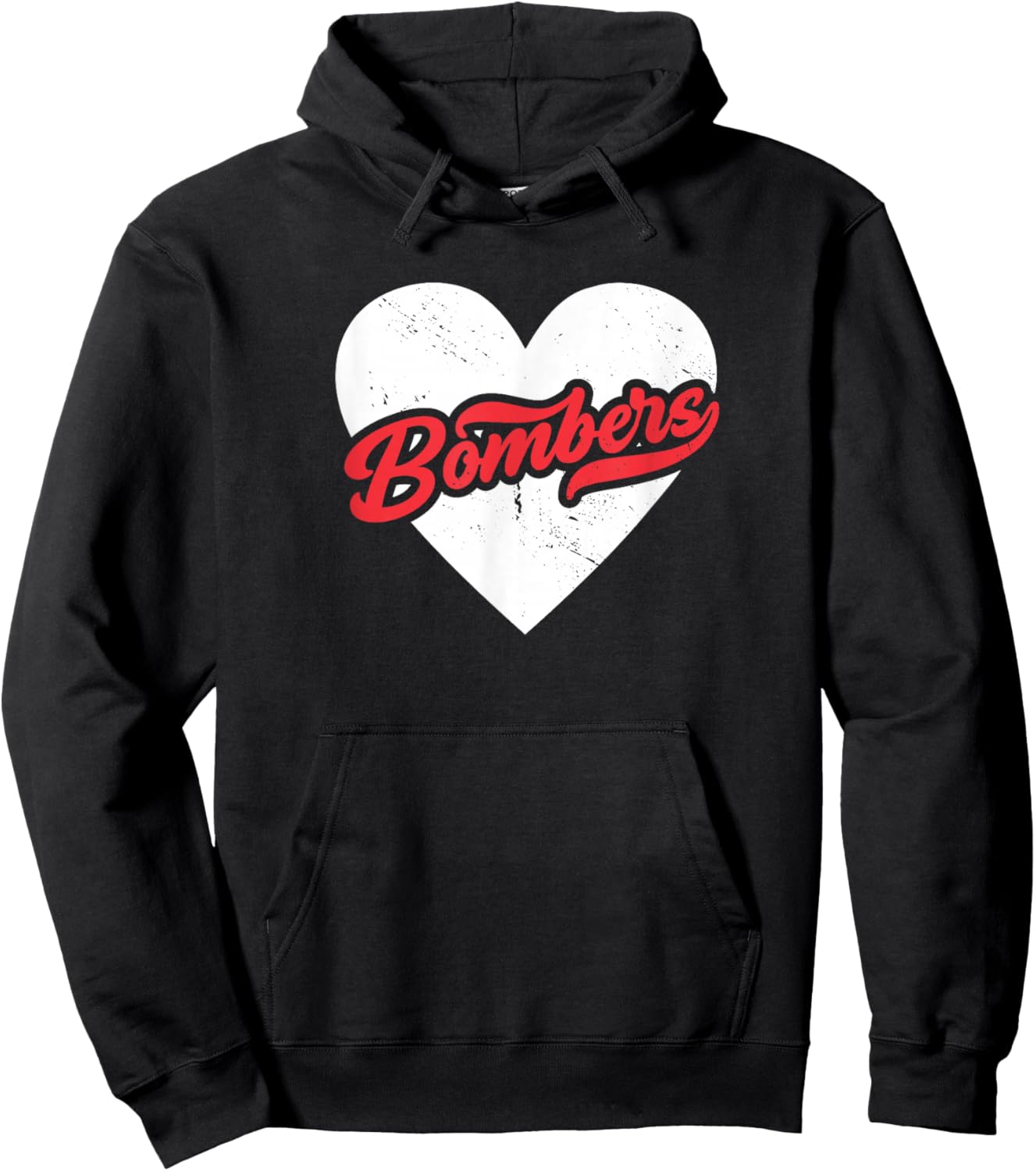Vintage Bombers High School Go Bombers Pride Heart Hoodie - Hoodie | Black