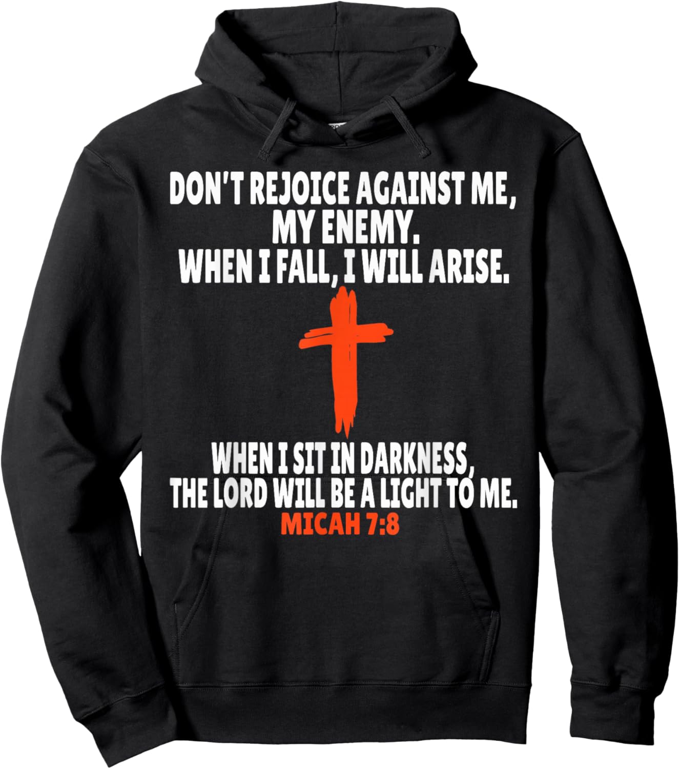 Micah 7:8 Bible Verses Scripture Hoodie - Hoodie | Black