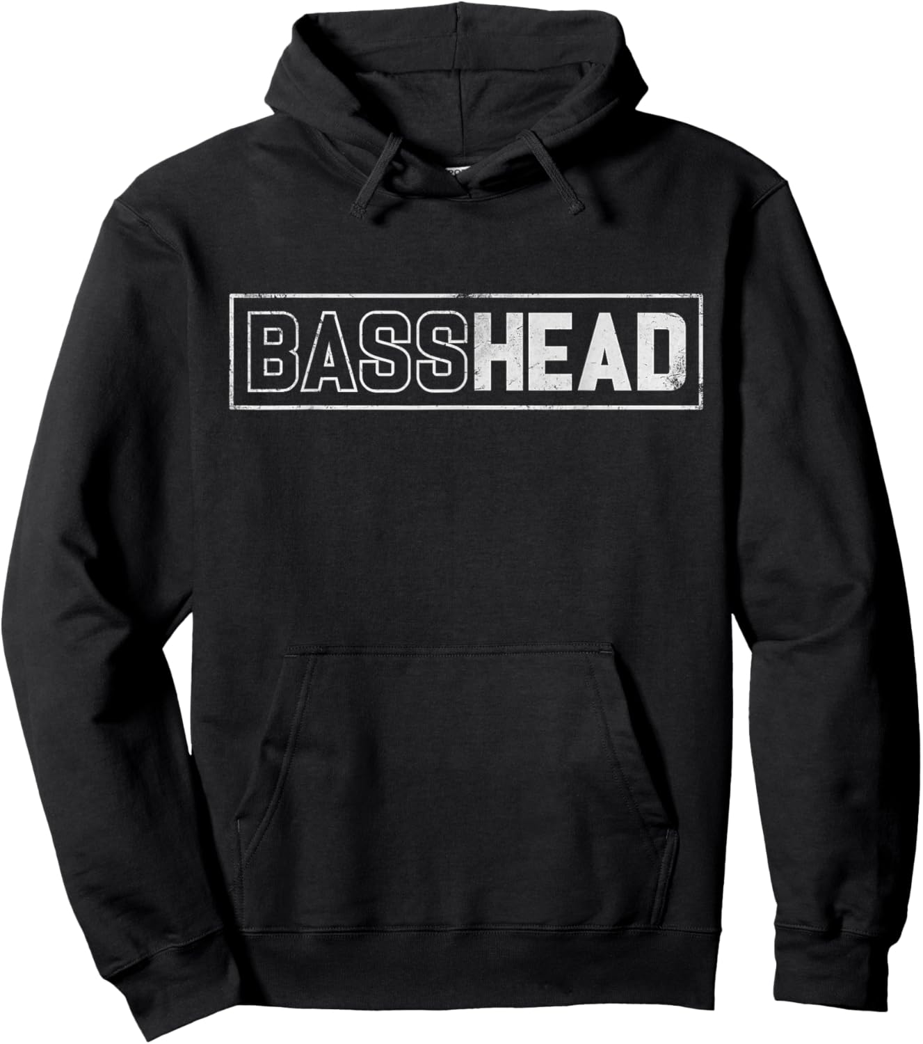 Basshead Dubstep Bass Head Drum And Bass EDM Techno Grunge Hoodie - Hoodie | Black