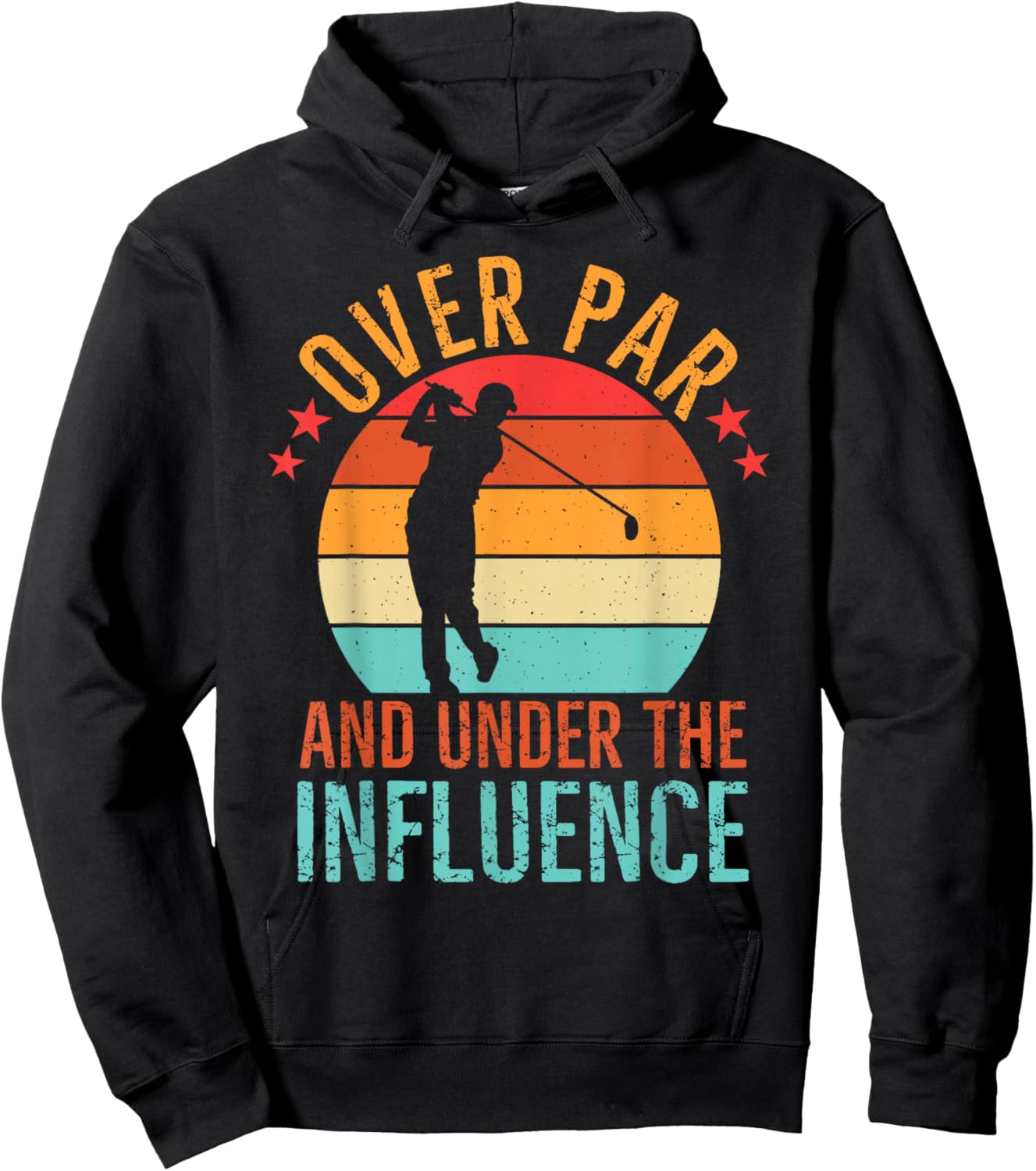 Over Par And Under The Influence Drinking Beer Funny Golfing Hoodie - Hoodie | Black