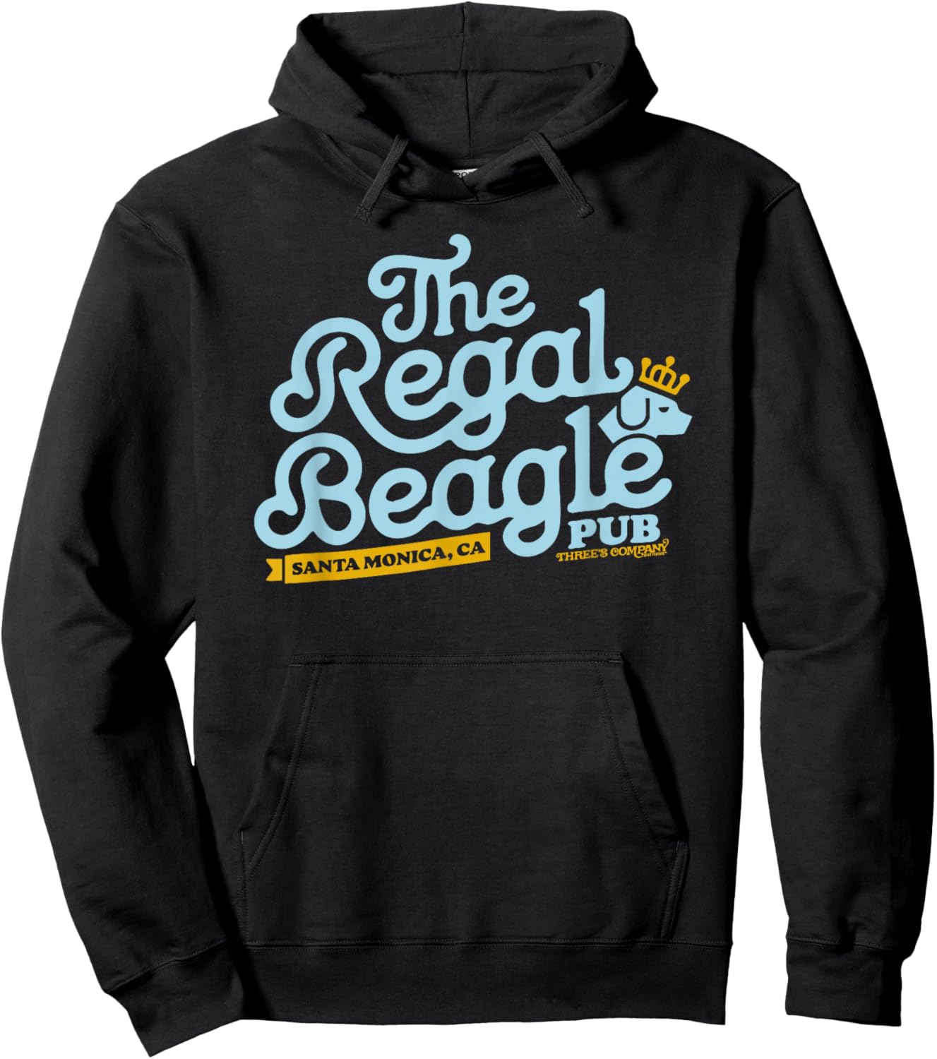 Officially Licensed Regal Beagle Pub Three's Company Logo Hoodie - Hoodie | Black