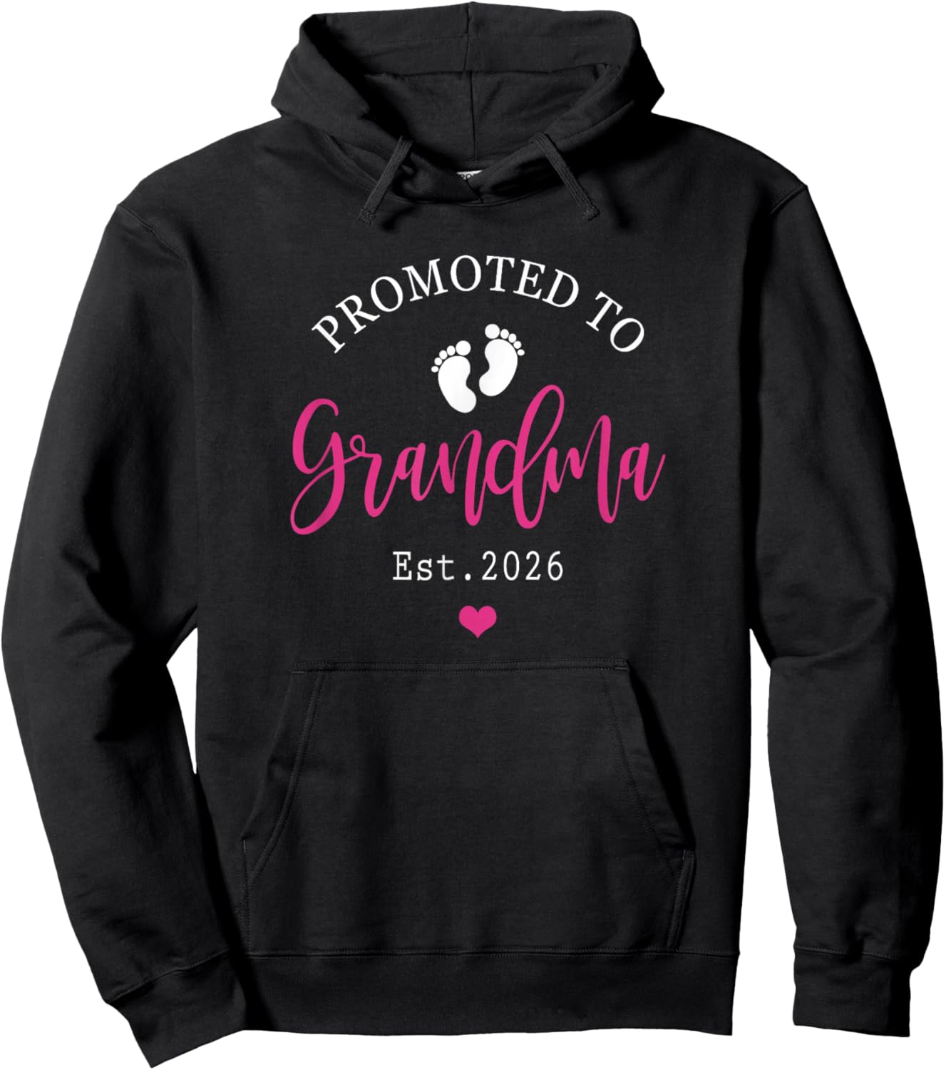 Promoted to Grandma Est 2026 Gift Mother's Day Hoodie - Hoodie | Black