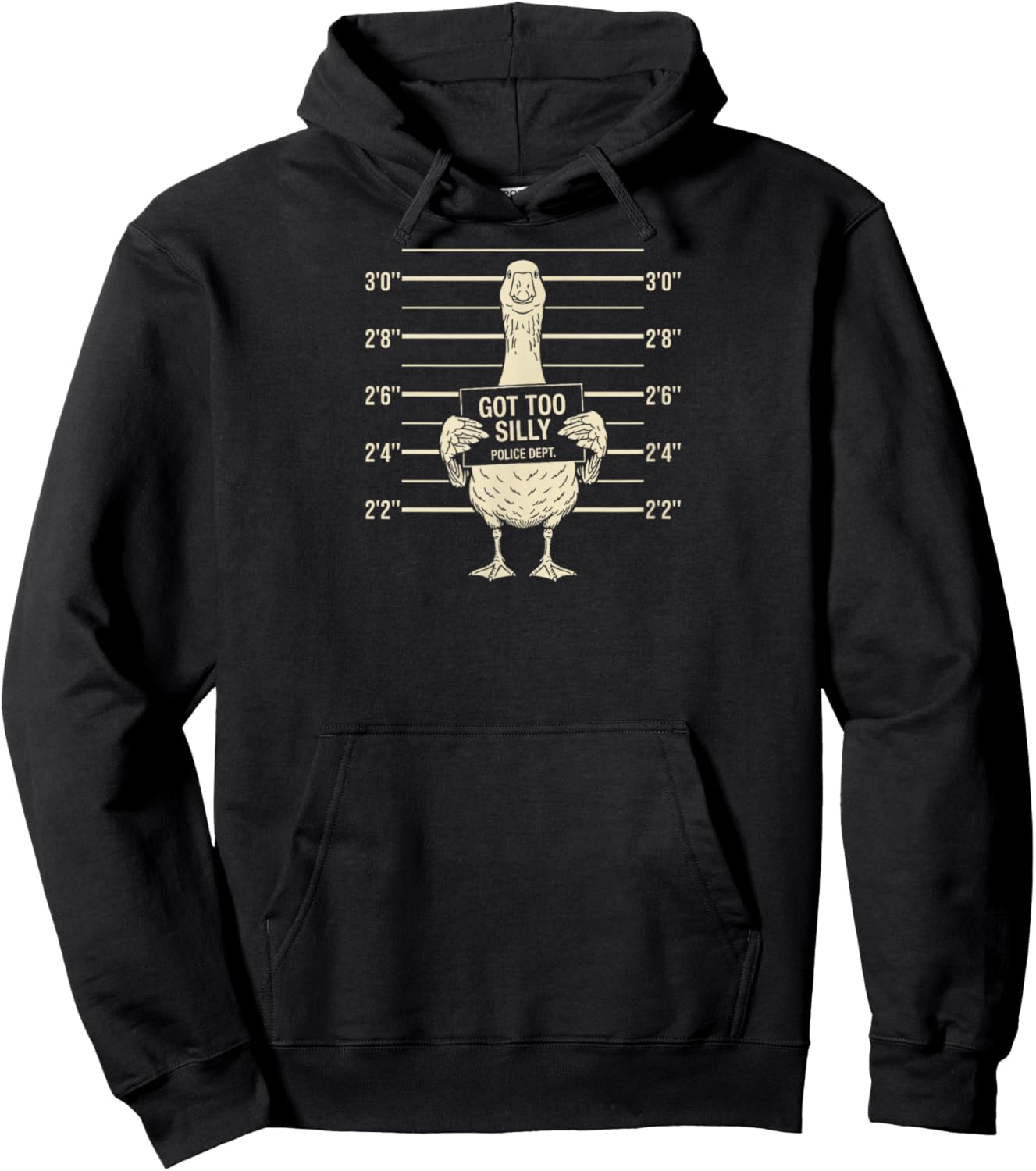 Got Too Silly Goose Mugshot Funny Meme Animal Humor Gag Gift Hoodie - Hoodie | Black