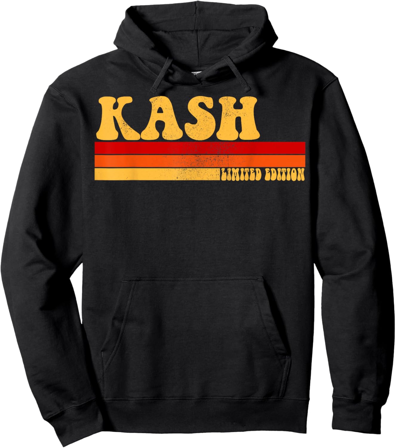 AmaStyle Co. KASH Name Personalized Idea Men Retro Vintage KASH , Small, Black Hoodie - Hoodie | Black