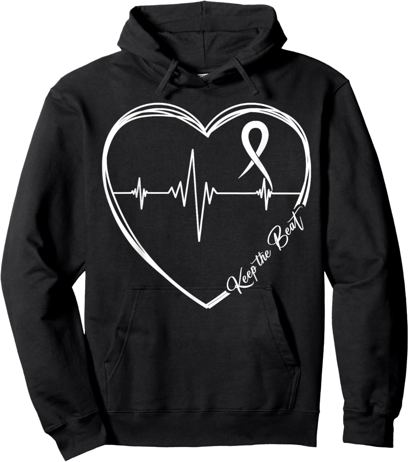 Heart Health Heart Disease Awareness Heartbeat CHD Wear Red Hoodie - Hoodie | Black