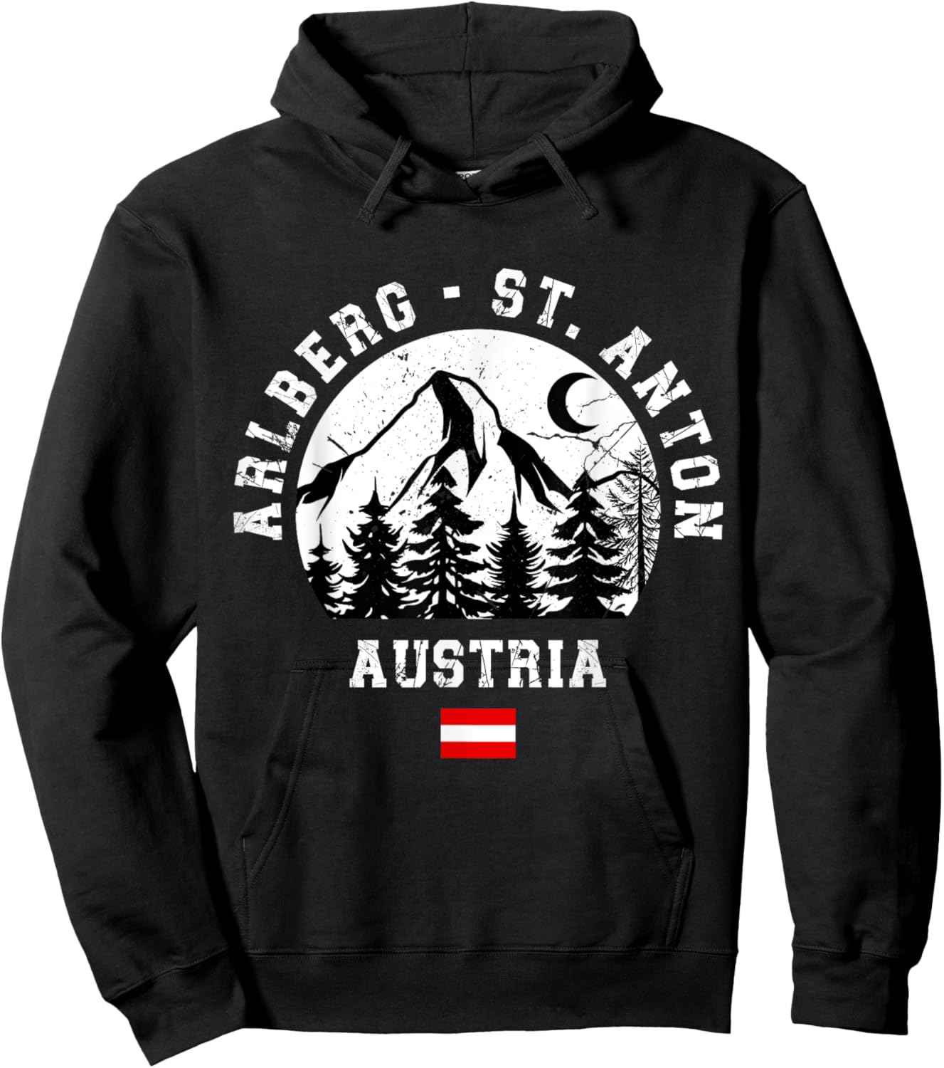 Arlberg St. Anton Austria Alps Ski Resort Alpine Austrian Hoodie - Hoodie | Black