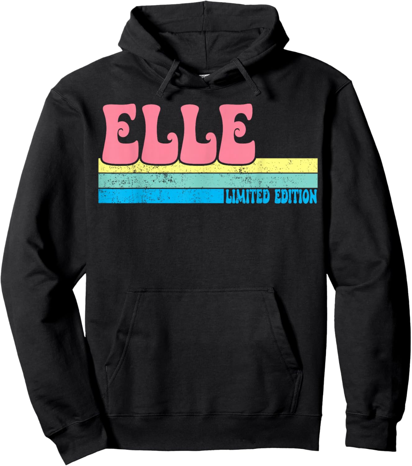 ELLE Name Personalized Cute Idea Groovy Women ELLE Hoodie - Hoodie | Black