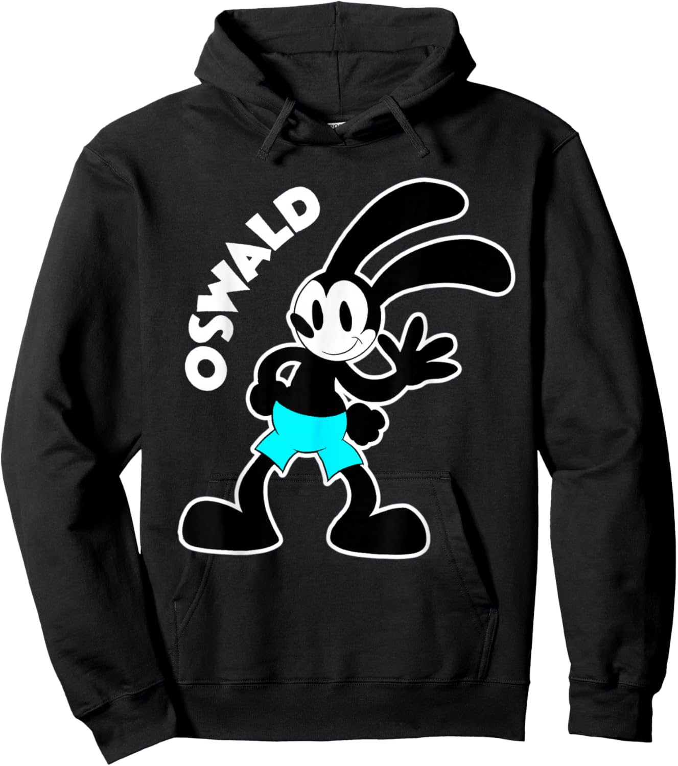 Oswald Rabbit Vintage Bunny Cartoon Hoodie - Hoodie | Black