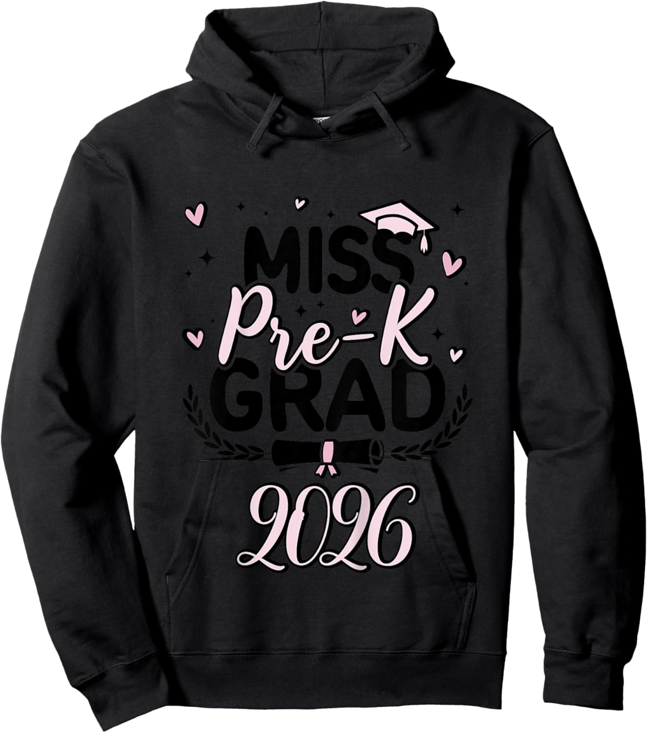 Kids Cute Little Miss Pre-K Grad 2026 Preschool Graduation 2026 Hoodie - Hoodie | Black