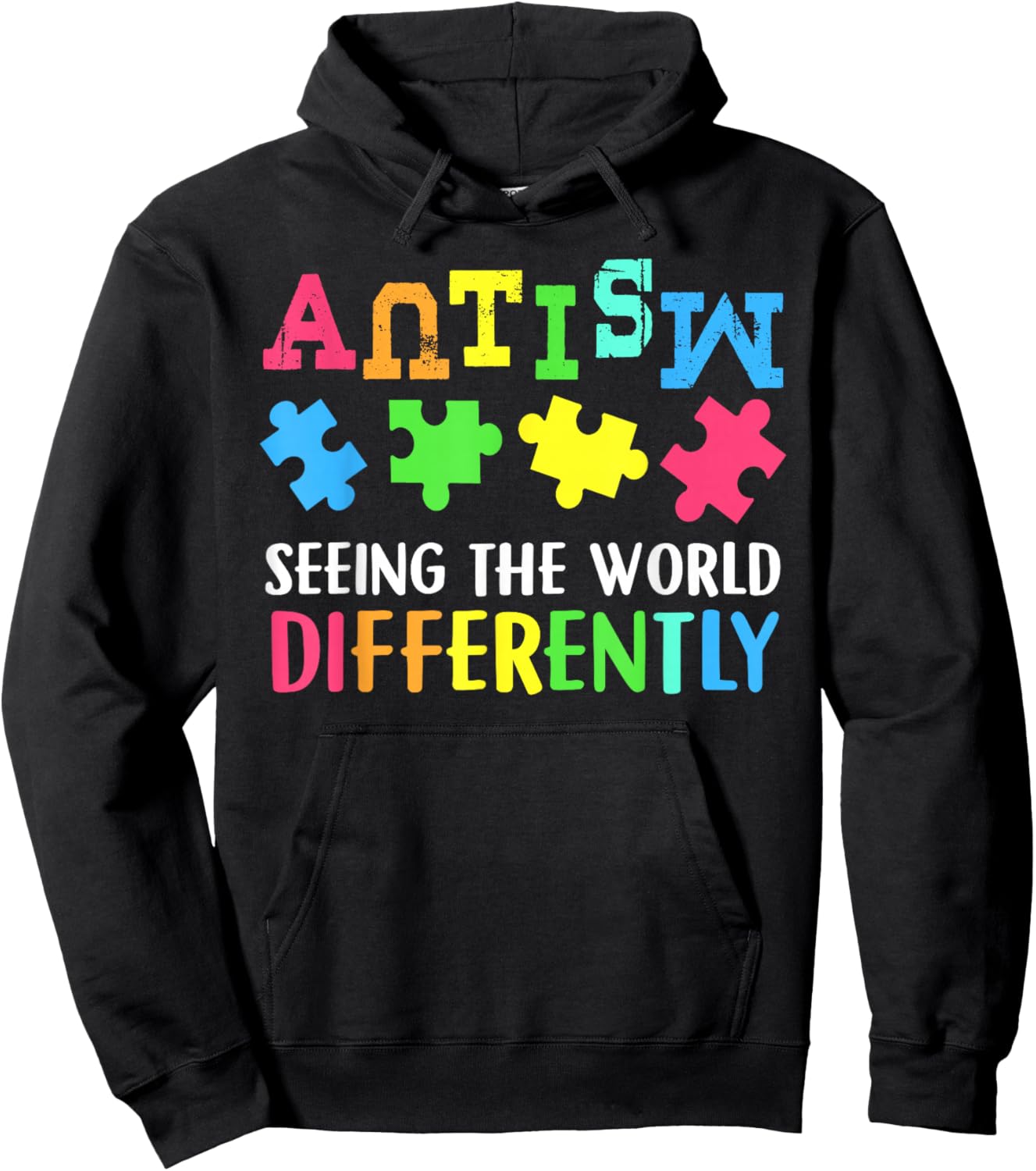 Seeing the World Differently Autism Awareness Month Hoodie - Hoodie | Black
